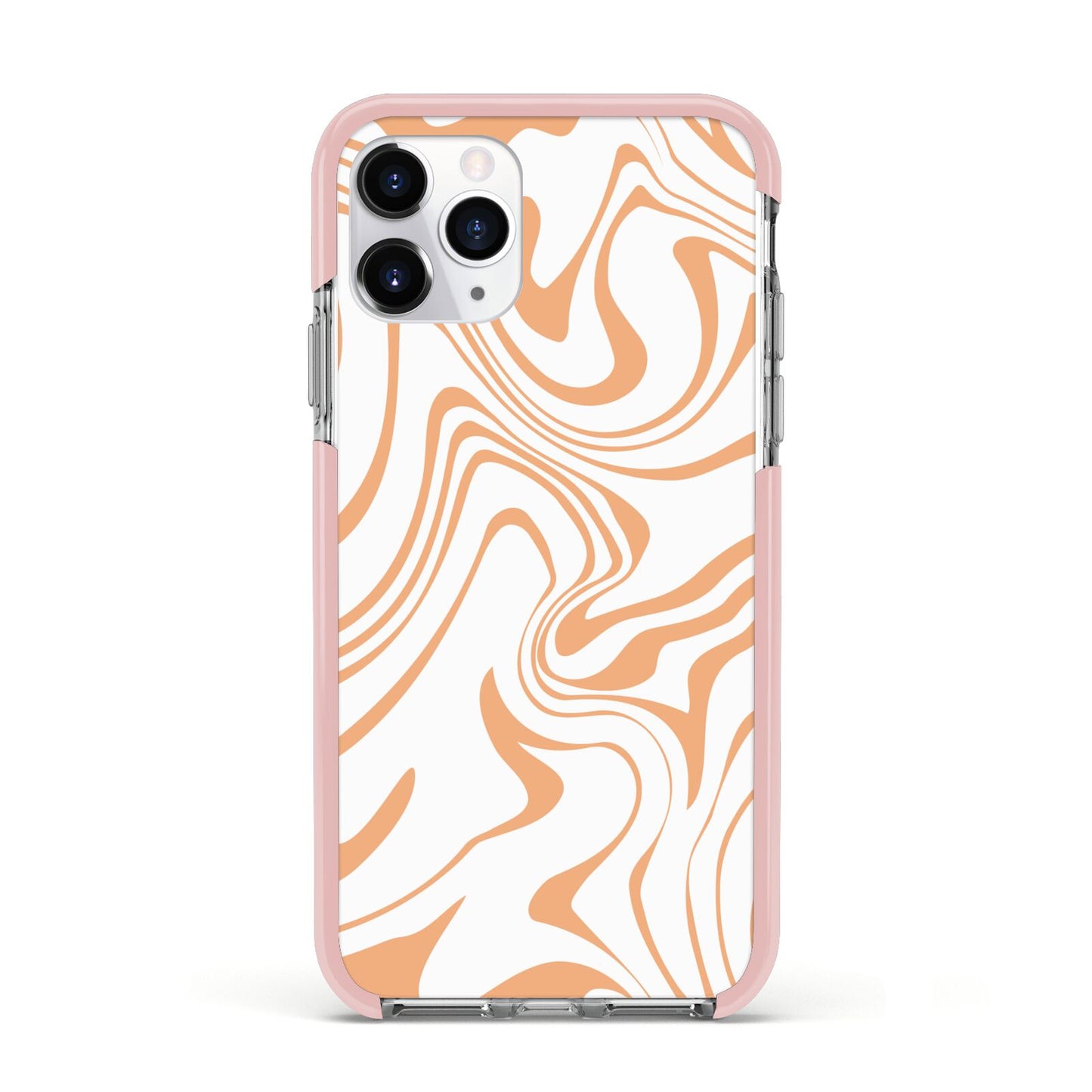 Retro Swirl Apple iPhone 11 Pro in Silver with Pink Impact Case