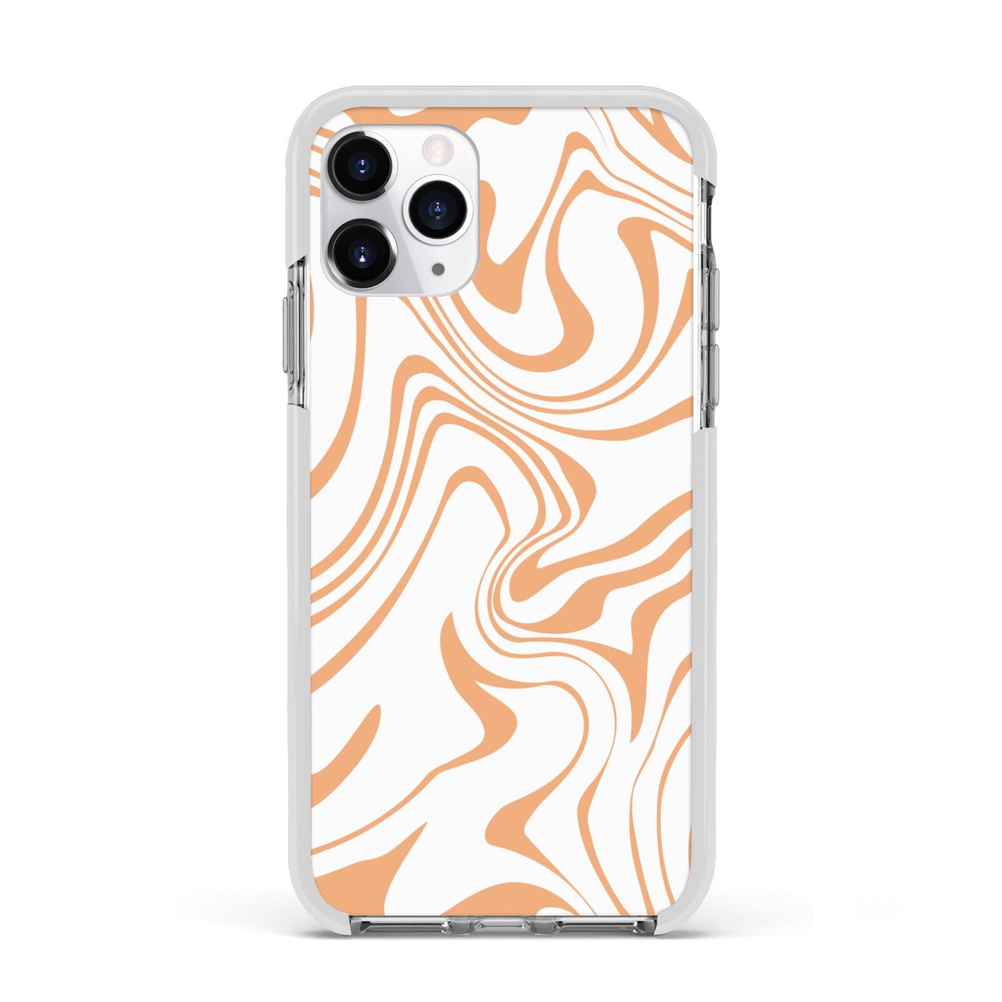 Retro Swirl Apple iPhone 11 Pro in Silver with White Impact Case