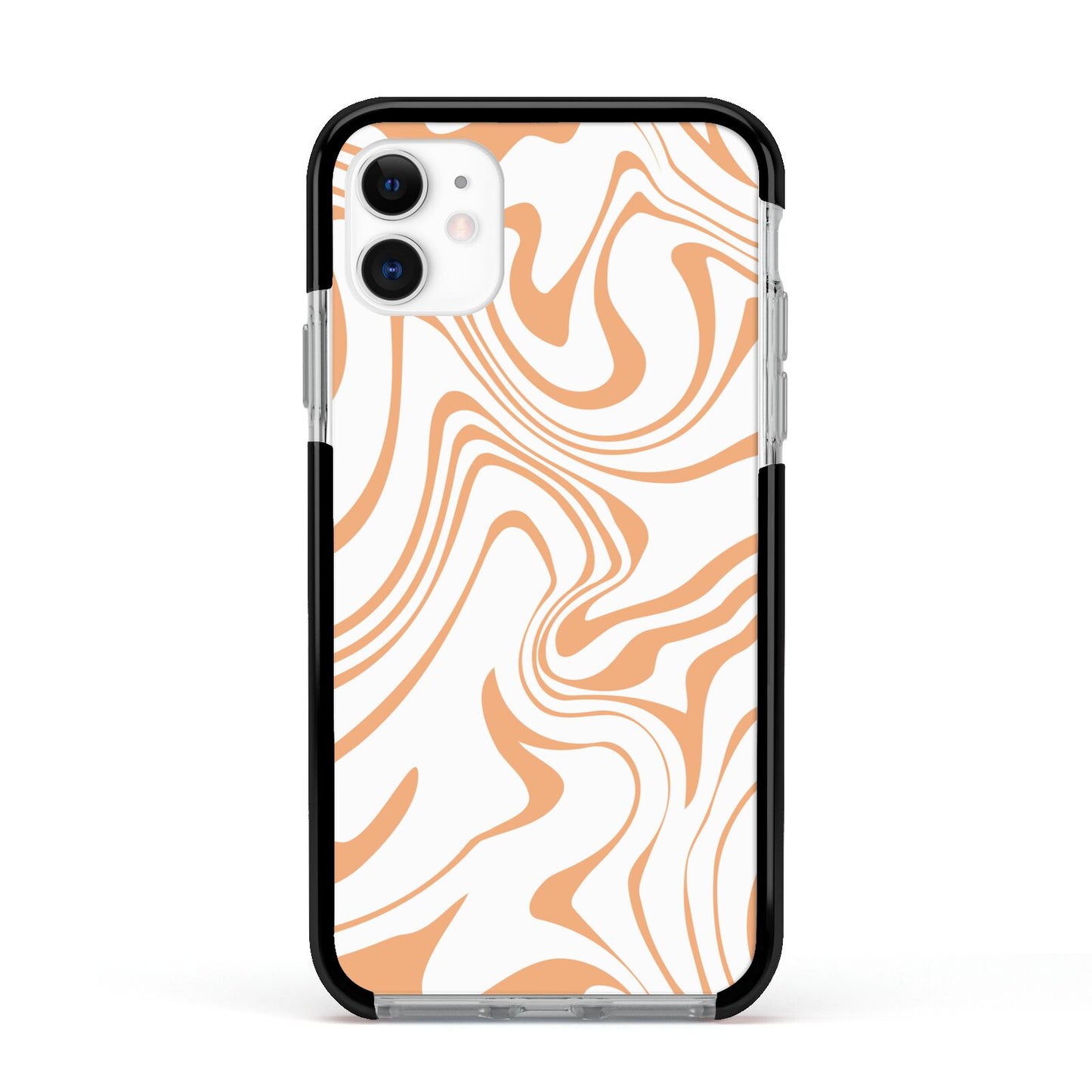 Retro Swirl Apple iPhone 11 in White with Black Impact Case