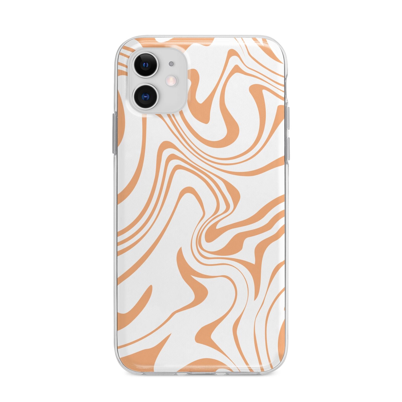 Retro Swirl Apple iPhone 11 in White with Bumper Case