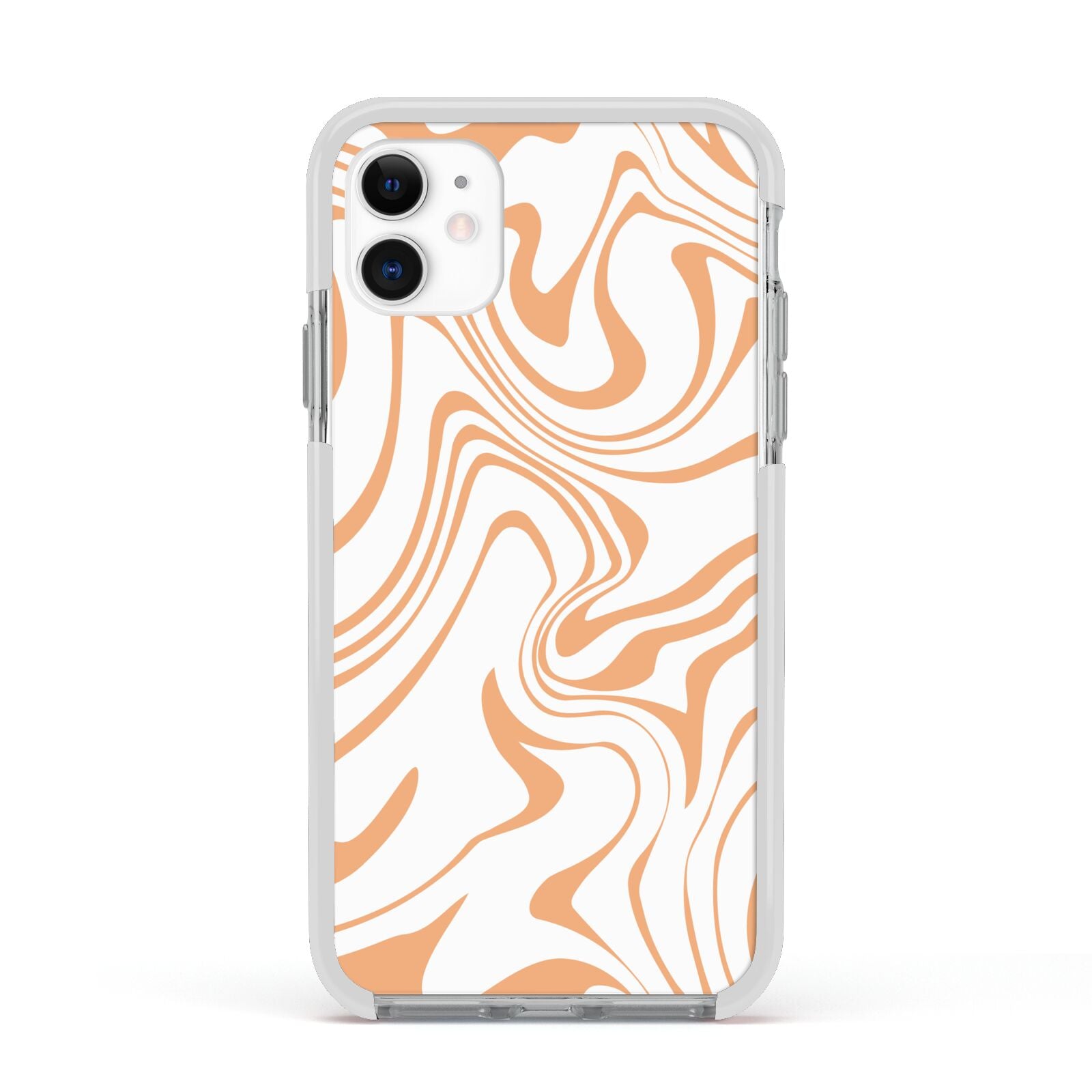 Retro Swirl Apple iPhone 11 in White with White Impact Case