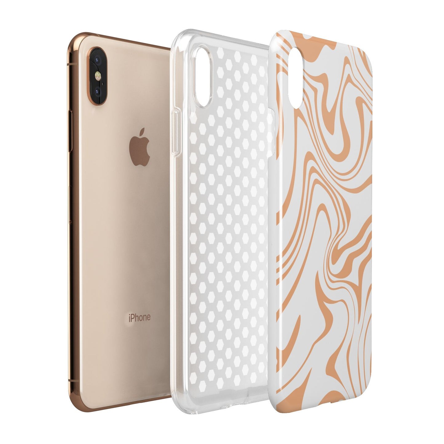 Retro Swirl Apple iPhone Xs Max 3D Tough Case Expanded View