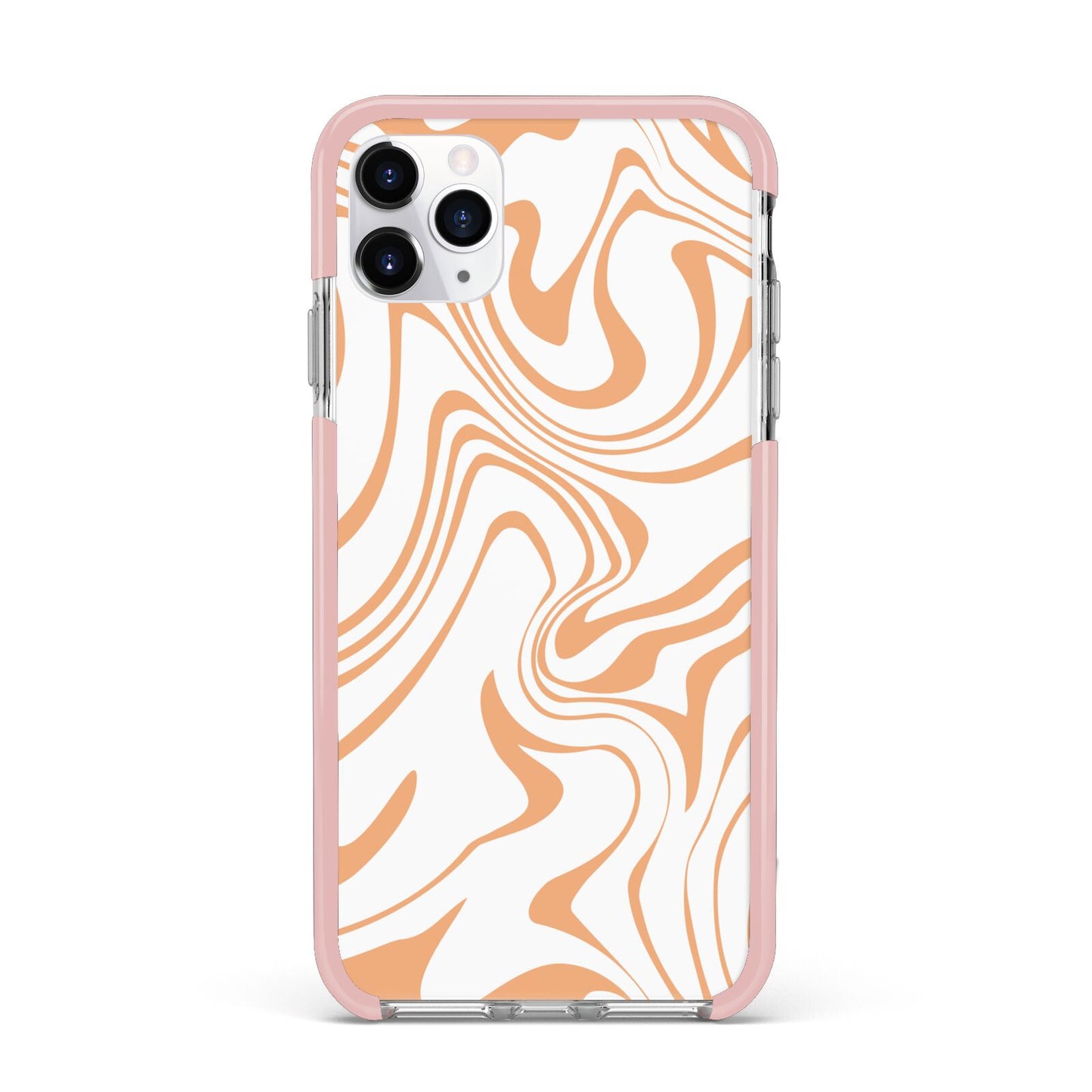 Retro Swirl iPhone 11 Pro Max Impact Pink Edge Case