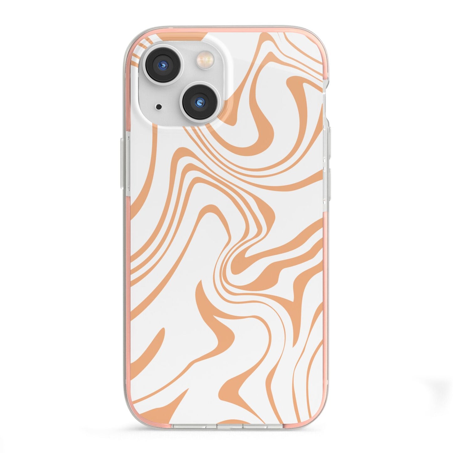 Retro Swirl iPhone 13 Mini TPU Impact Case with Pink Edges