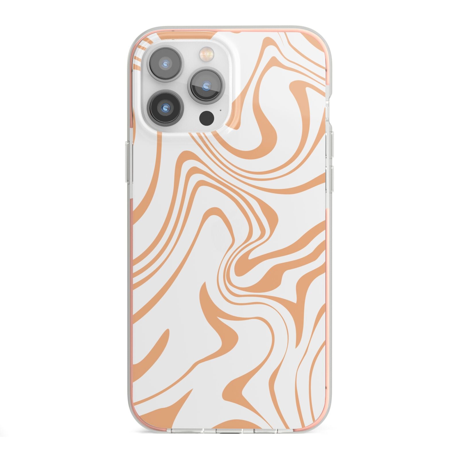 Retro Swirl iPhone 13 Pro Max TPU Impact Case with Pink Edges