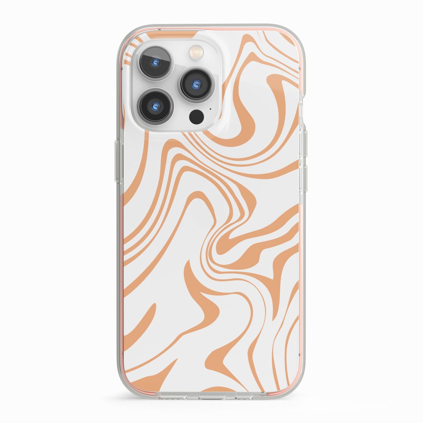 Retro Swirl iPhone 13 Pro TPU Impact Case with Pink Edges