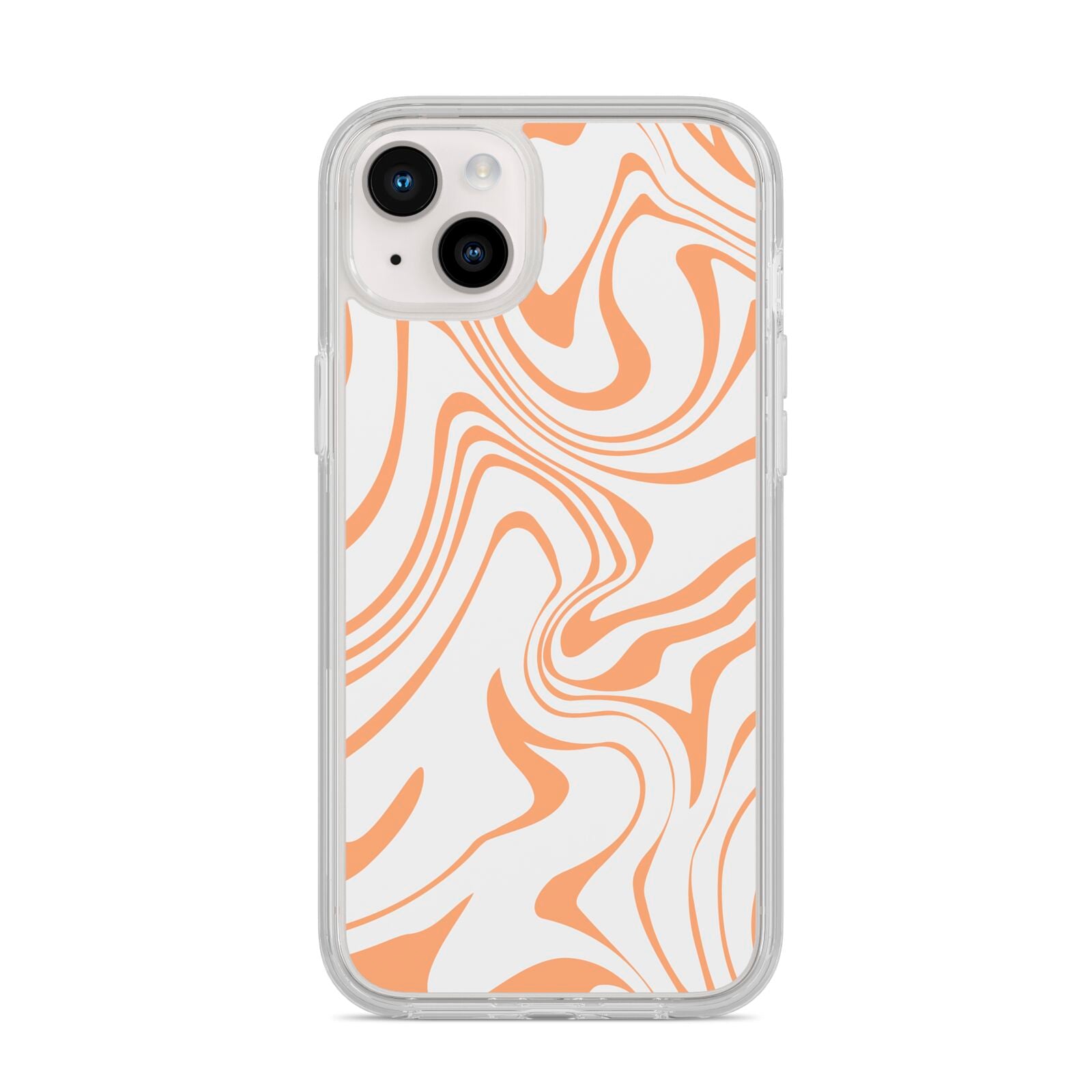 Retro Swirl iPhone 14 Plus Clear Tough Case Starlight