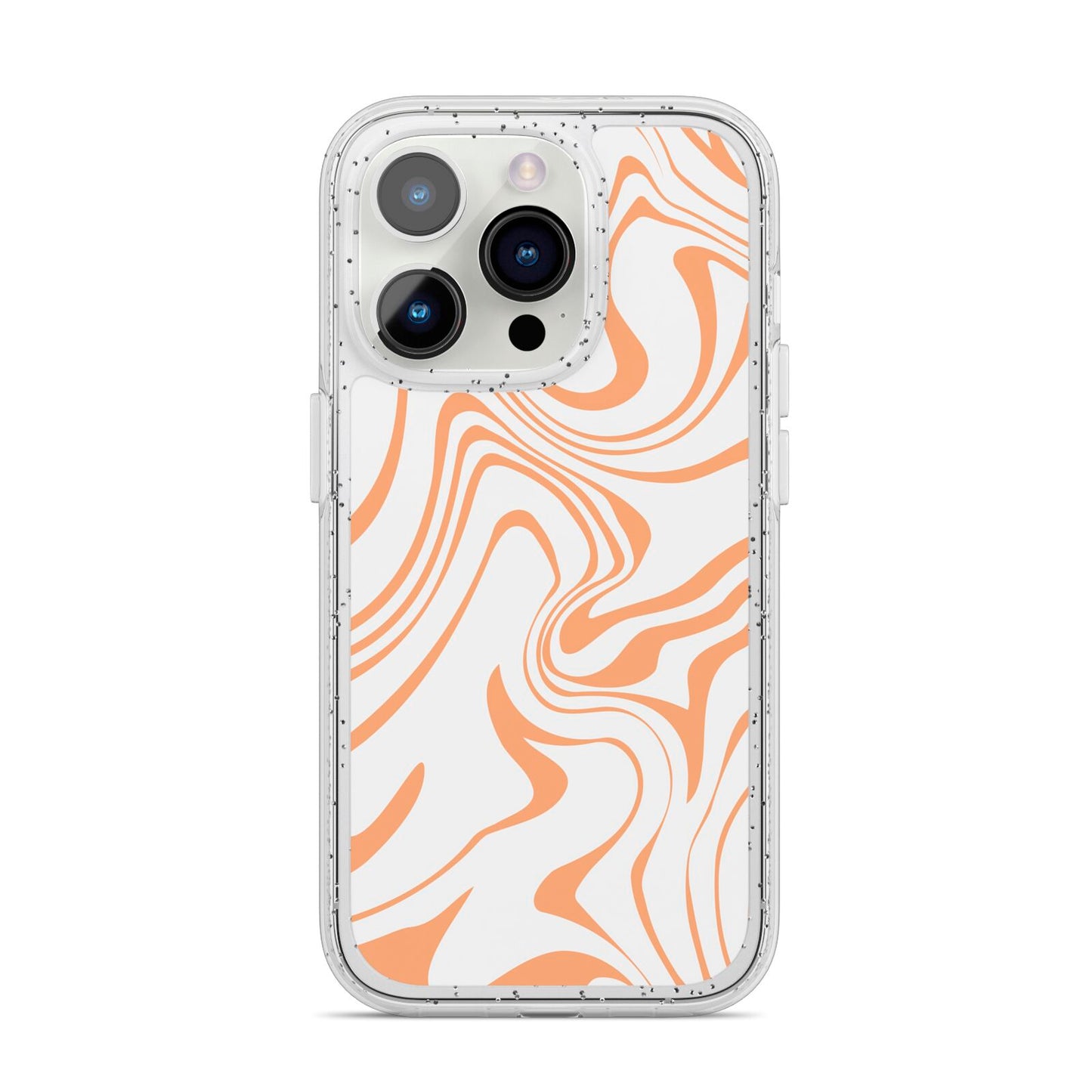 Retro Swirl iPhone 14 Pro Glitter Tough Case Silver