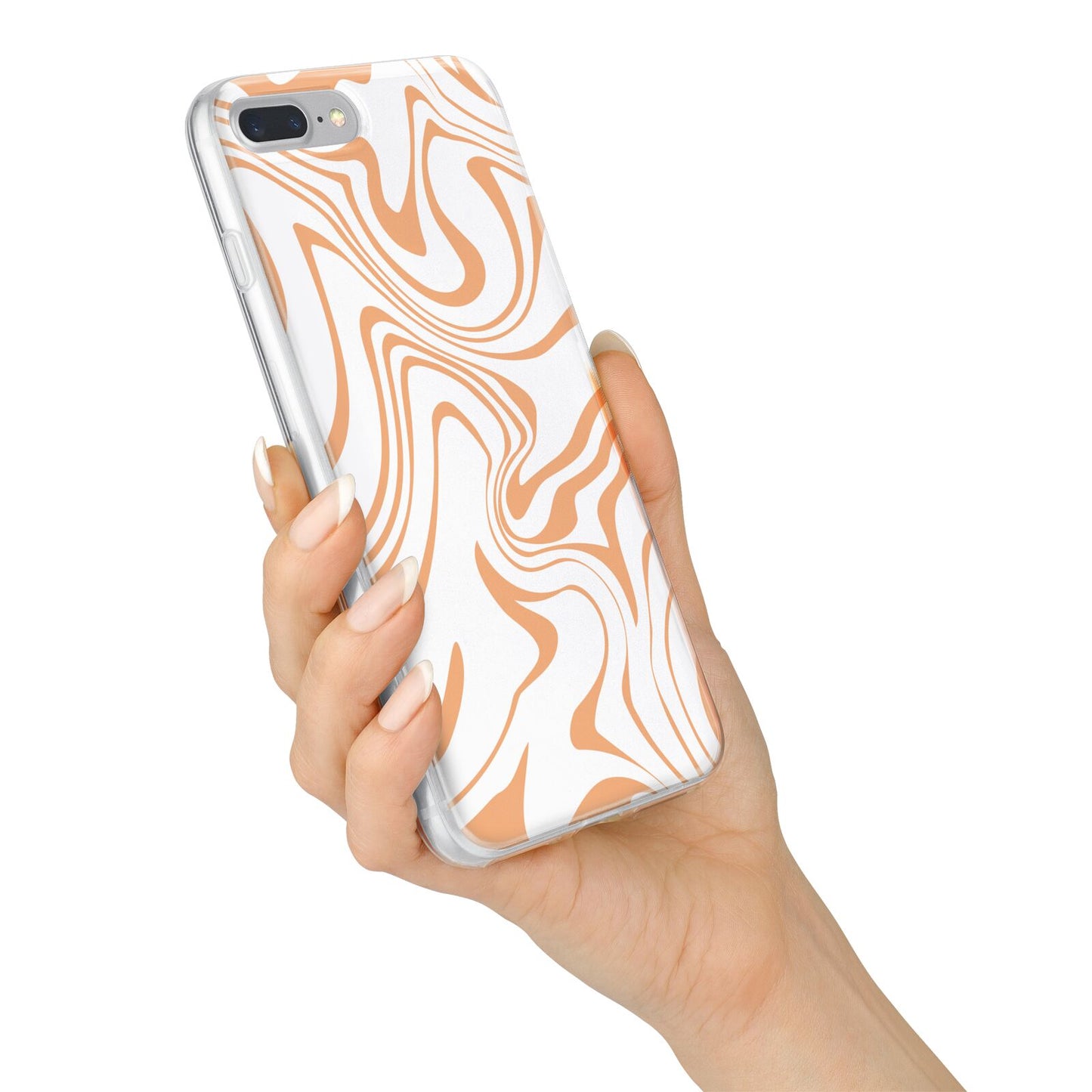 Retro Swirl iPhone 7 Plus Bumper Case on Silver iPhone Alternative Image