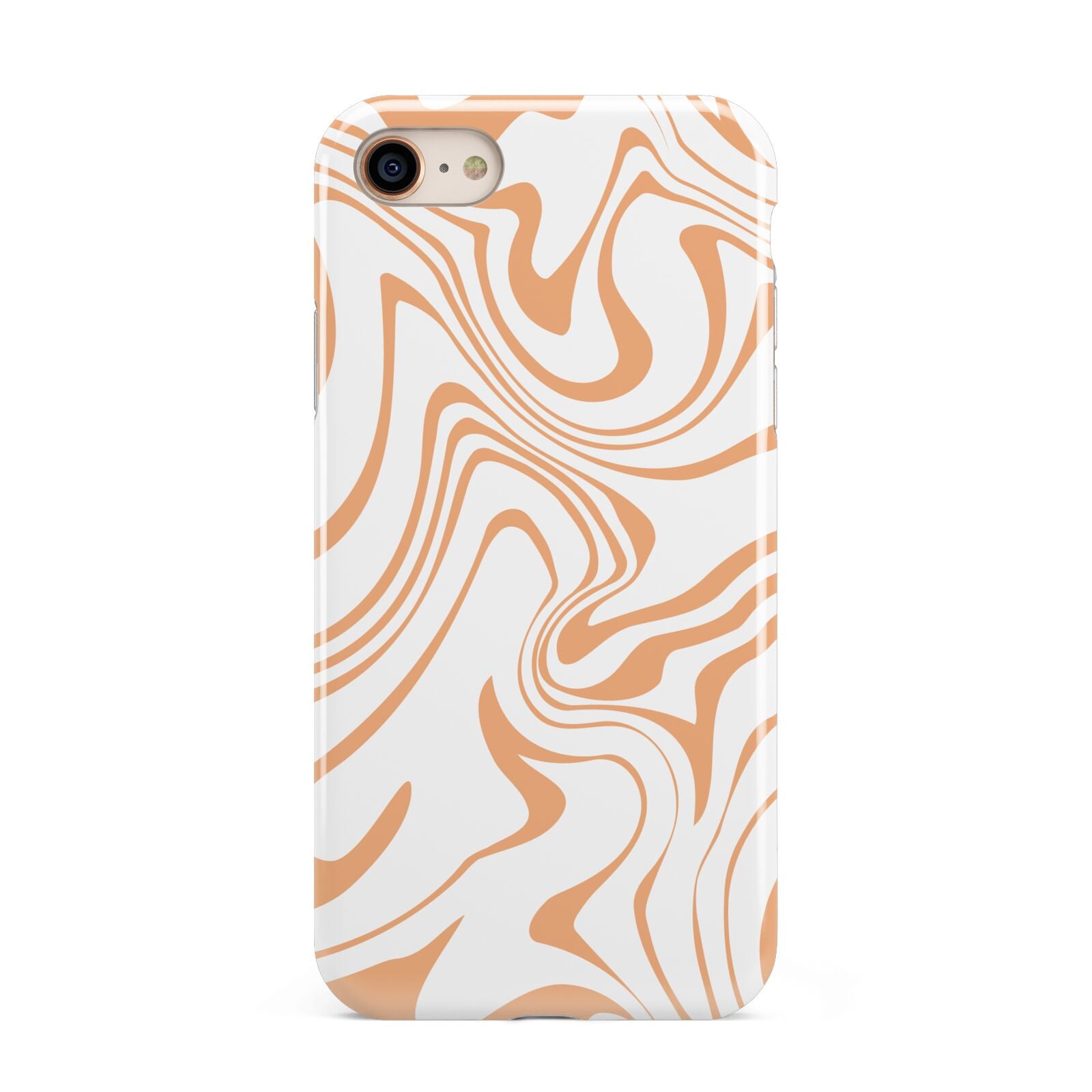 Retro Swirl iPhone 8 3D Tough Case on Gold Phone