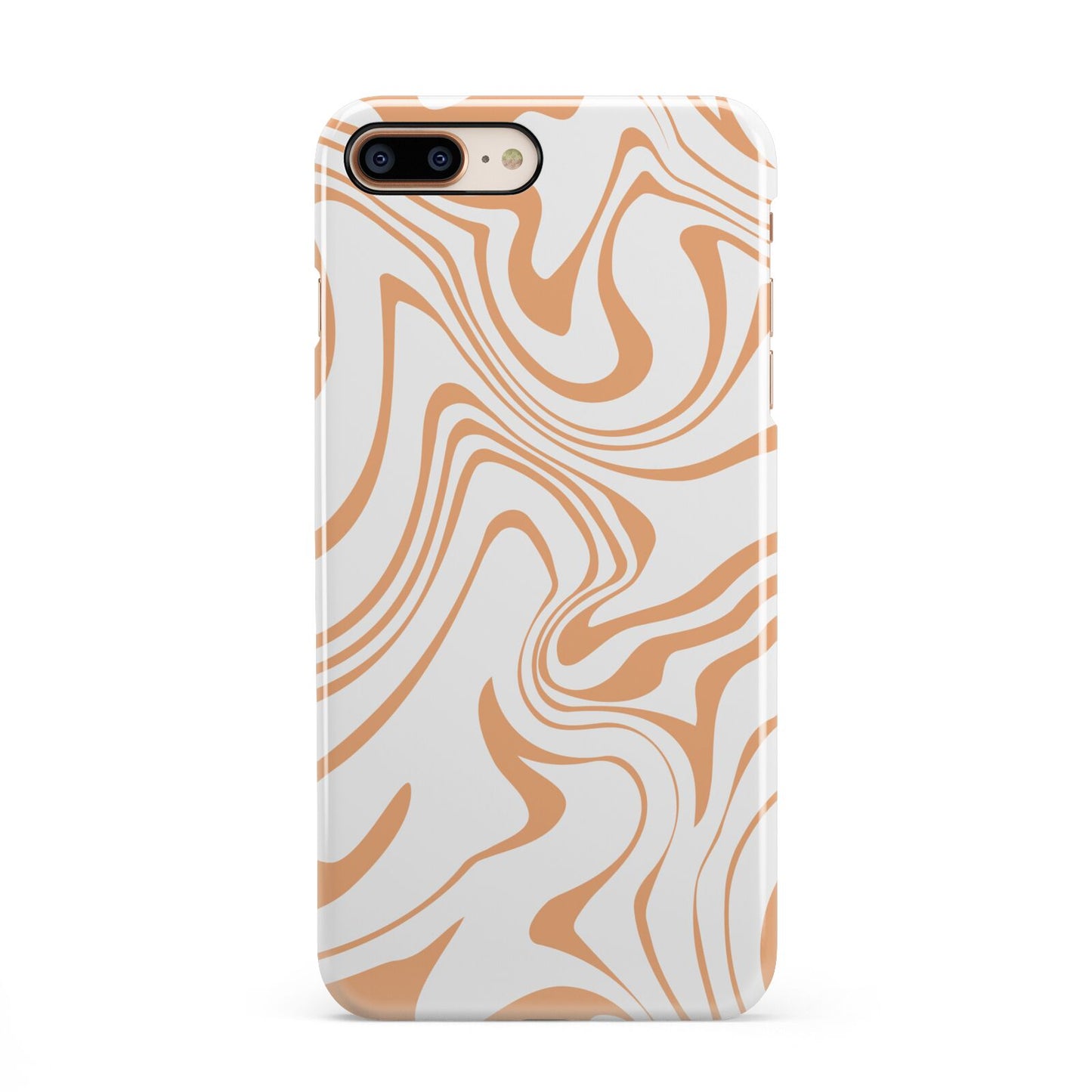 Retro Swirl iPhone 8 Plus 3D Snap Case on Gold Phone