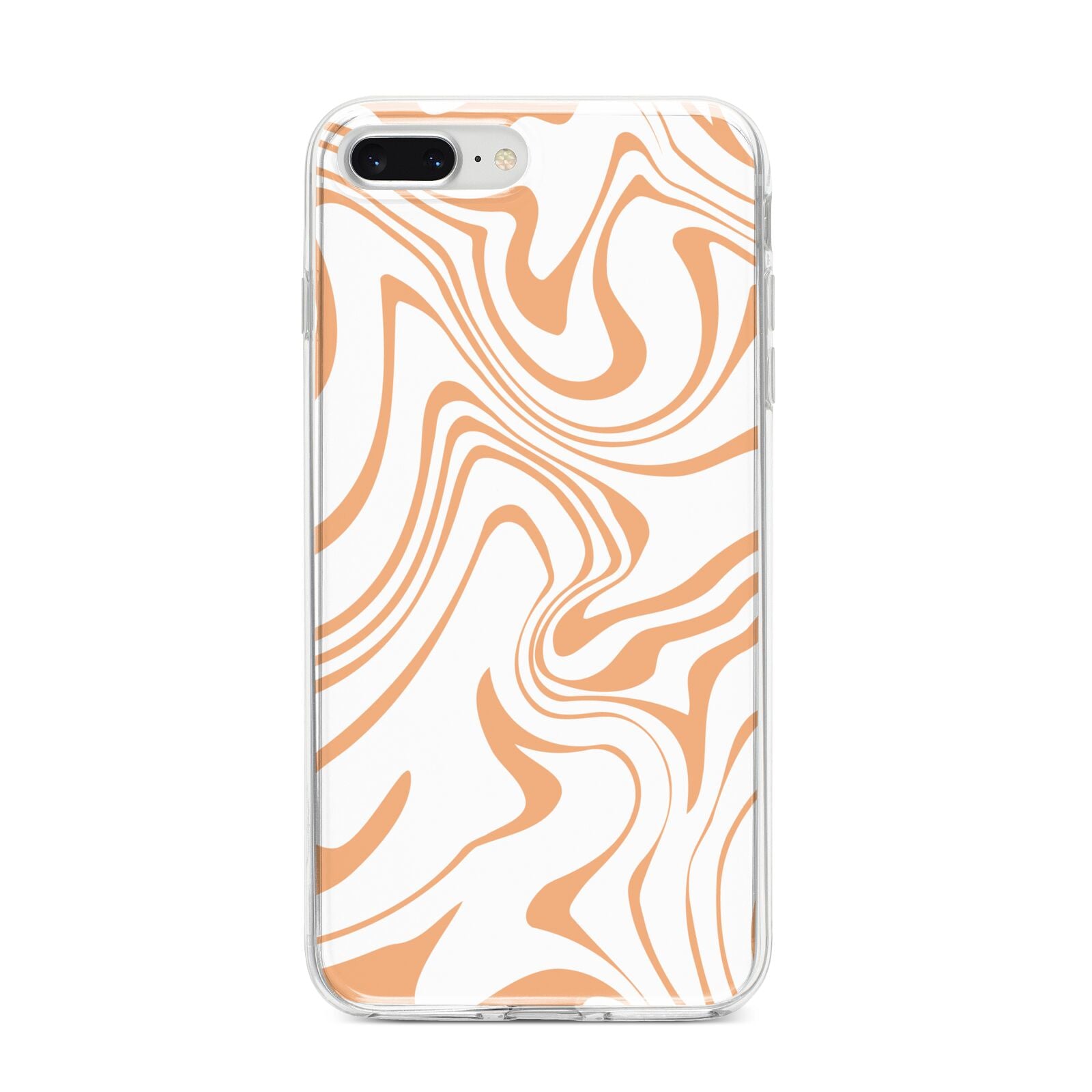 Retro Swirl iPhone 8 Plus Bumper Case on Silver iPhone