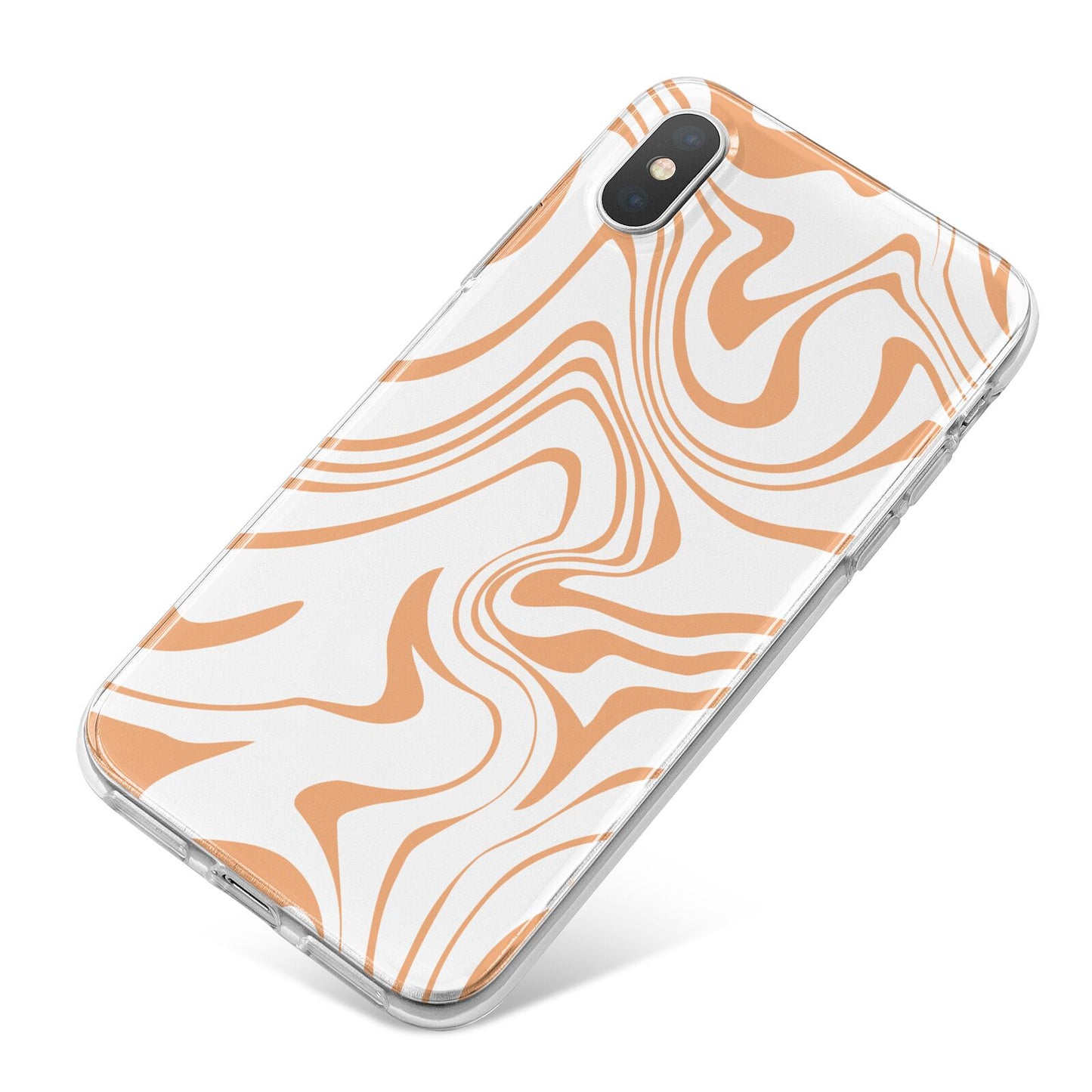 Retro Swirl iPhone X Bumper Case on Silver iPhone