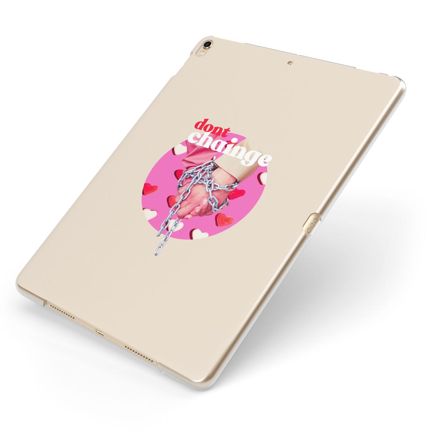 Retro Valentines Quote Apple iPad Case on Gold iPad Side View