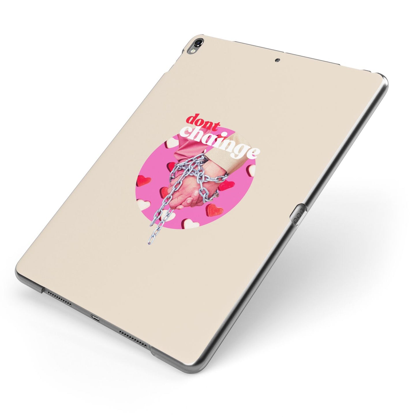 Retro Valentines Quote Apple iPad Case on Grey iPad Side View