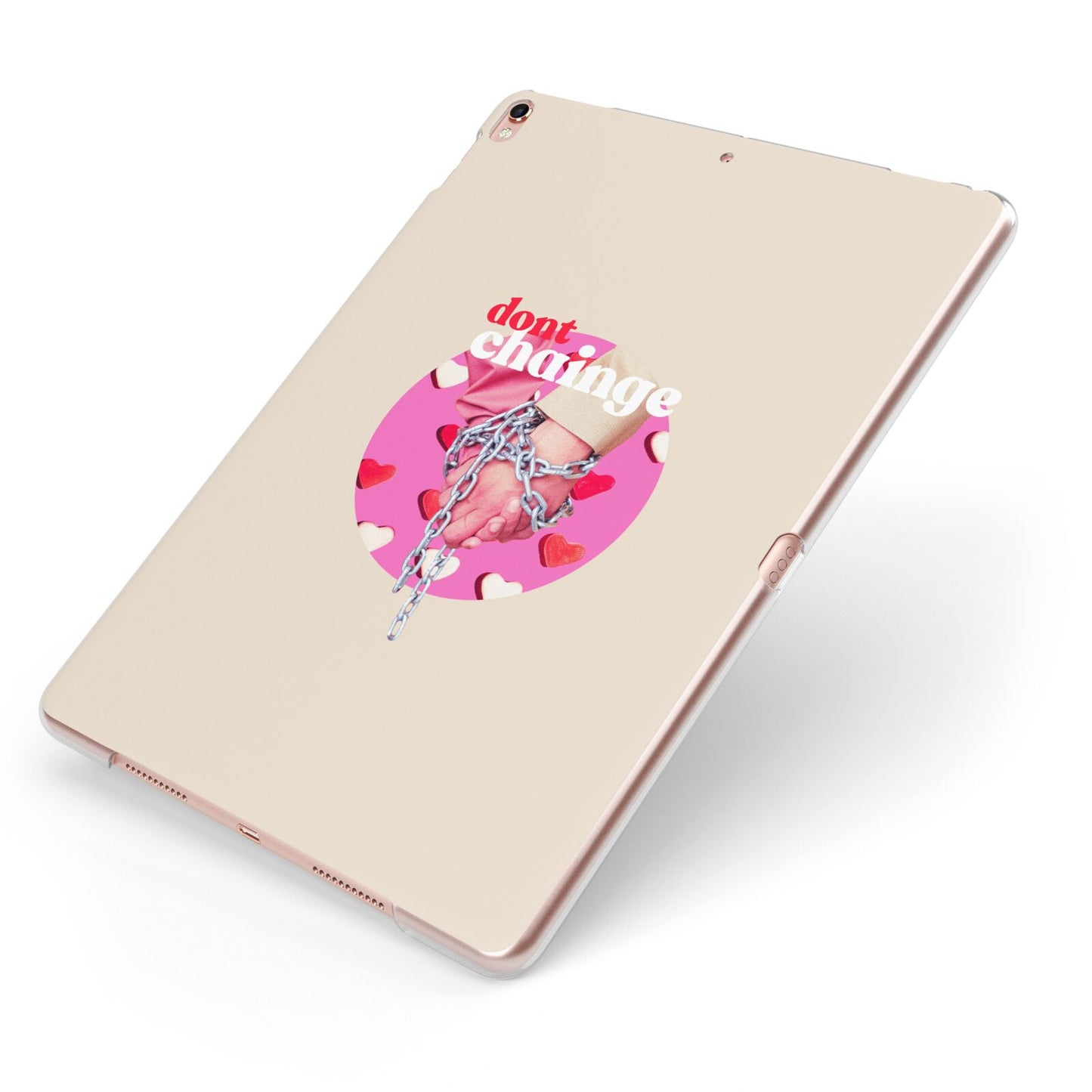 Retro Valentines Quote Apple iPad Case on Rose Gold iPad Side View