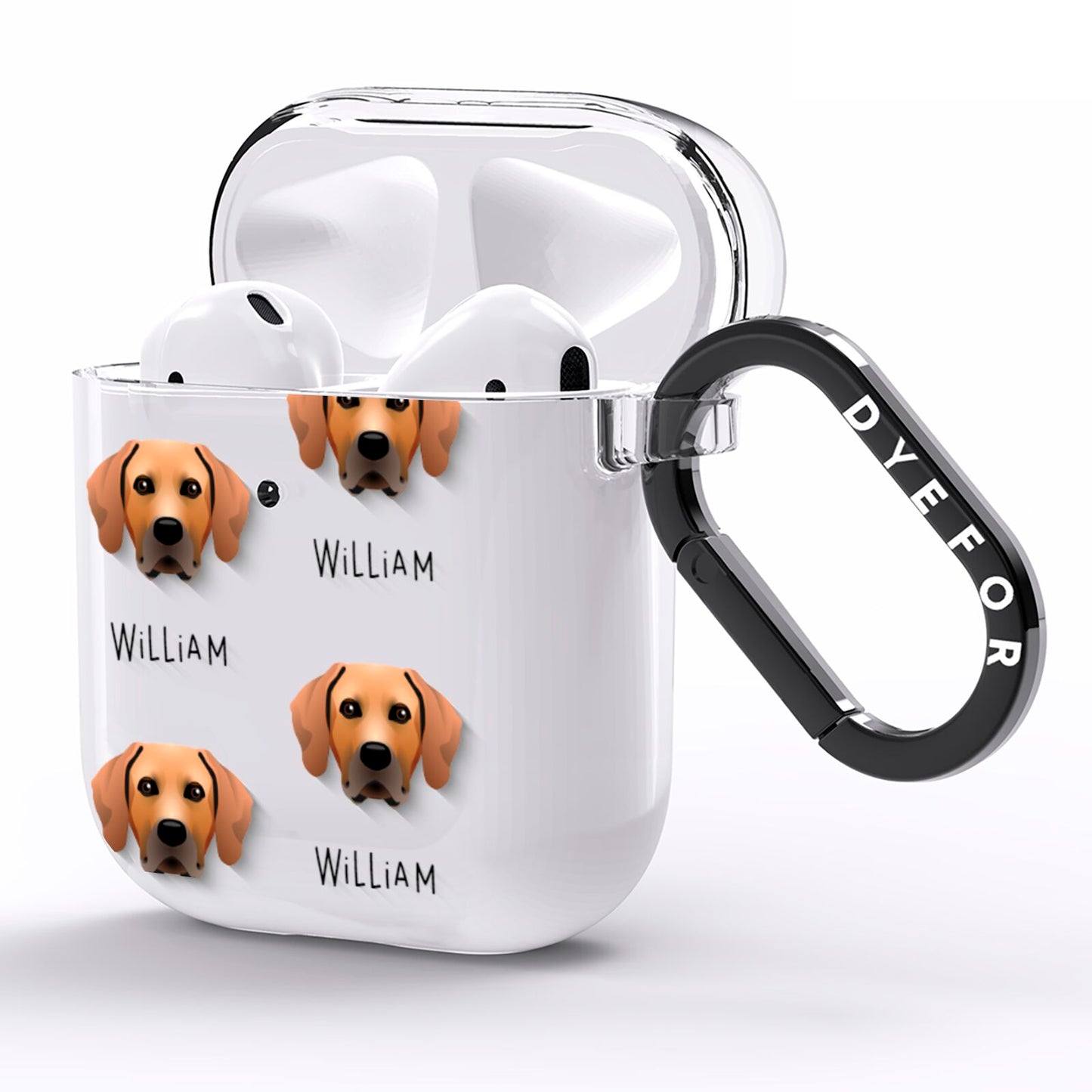 Rhodesian Ridgeback Icon with Name AirPods Clear Case Side Image