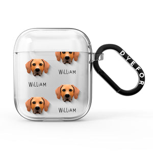 Rhodesian Ridgeback Icon with Name AirPods Case