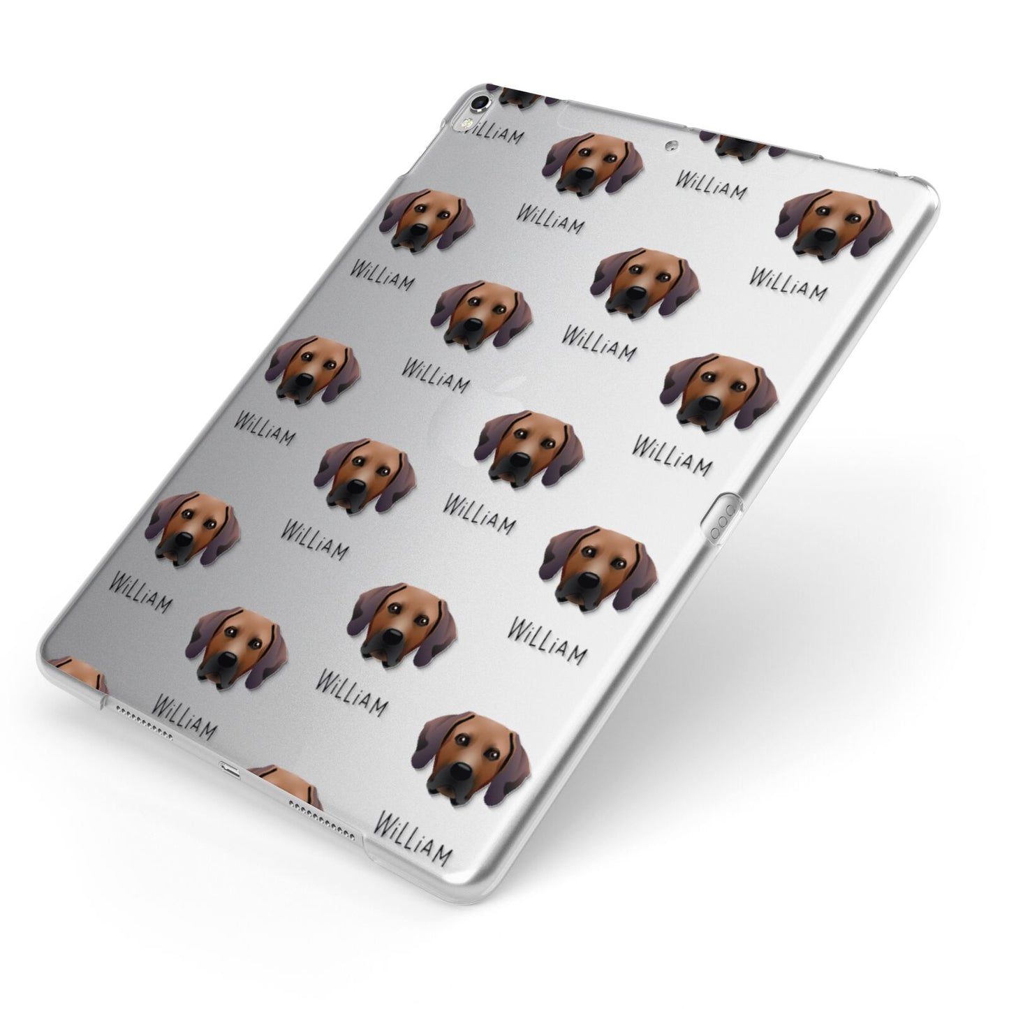 Rhodesian Ridgeback Icon with Name Apple iPad Case on Silver iPad Side View