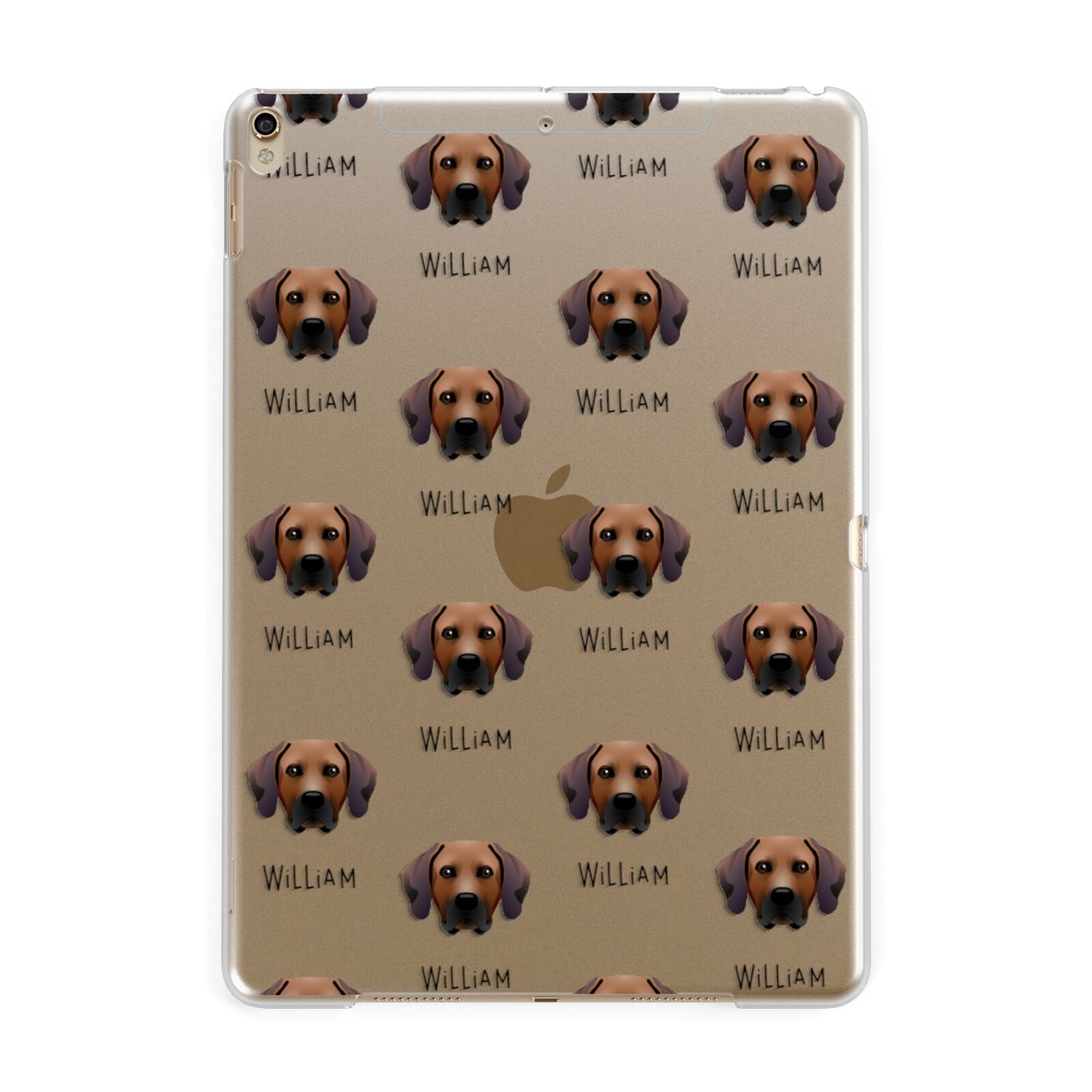 Rhodesian Ridgeback Icon with Name Apple iPad Gold Case