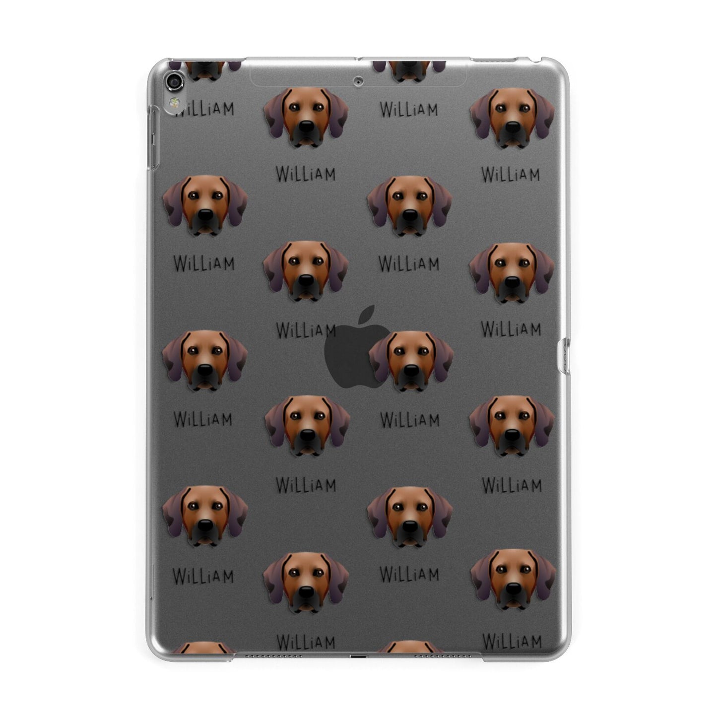 Rhodesian Ridgeback Icon with Name Apple iPad Grey Case