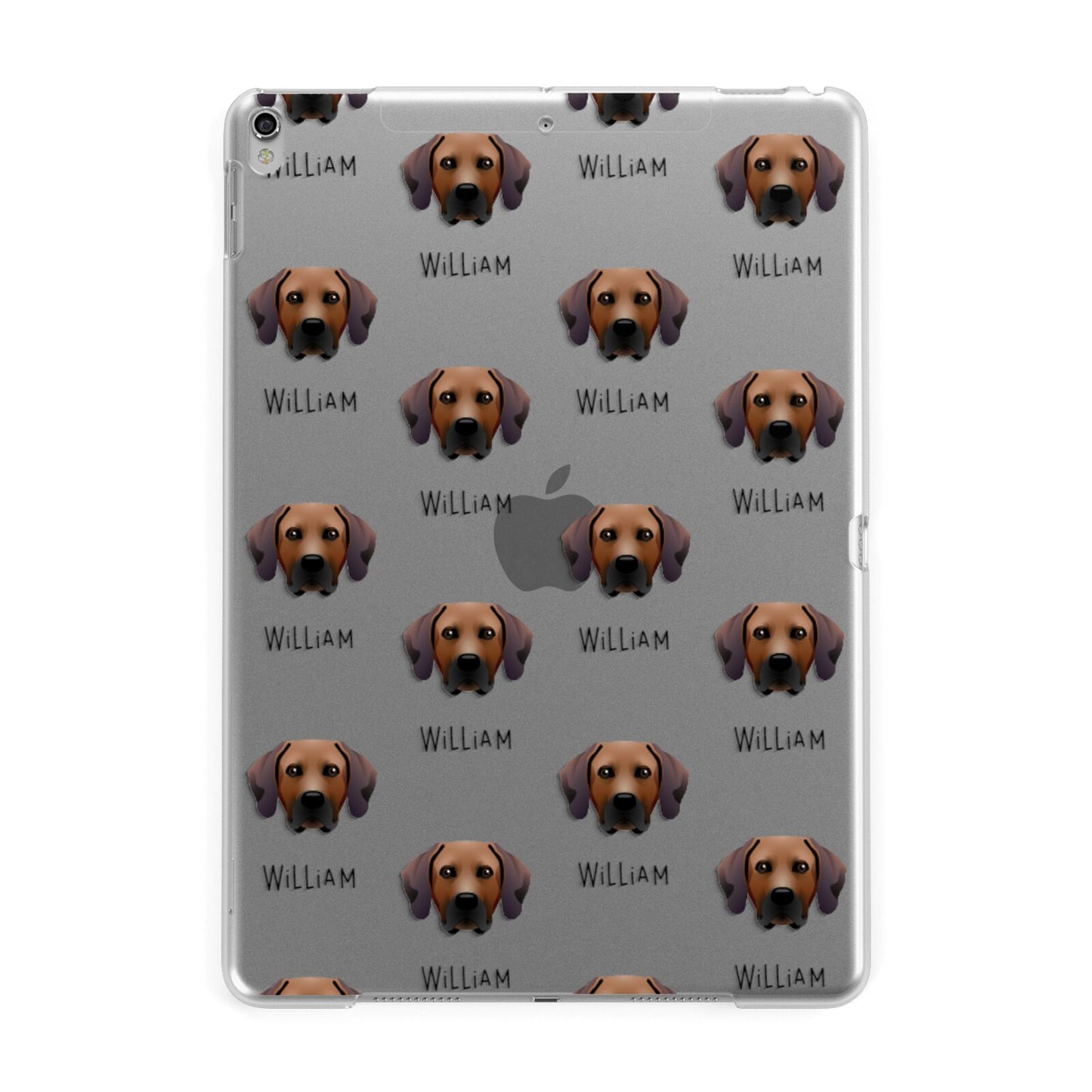 Rhodesian Ridgeback Icon with Name Apple iPad Silver Case