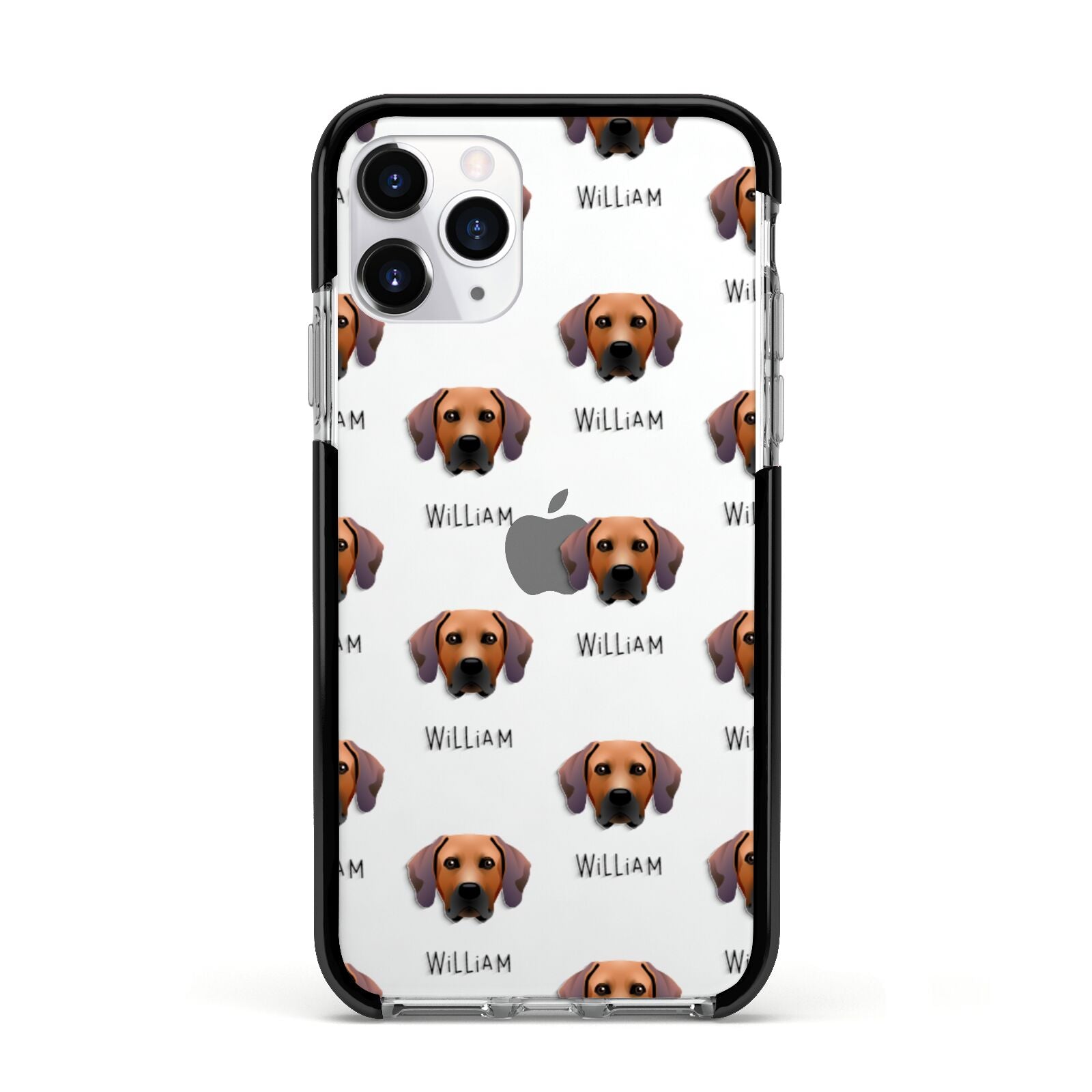 Rhodesian Ridgeback Icon with Name Apple iPhone 11 Pro in Silver with Black Impact Case