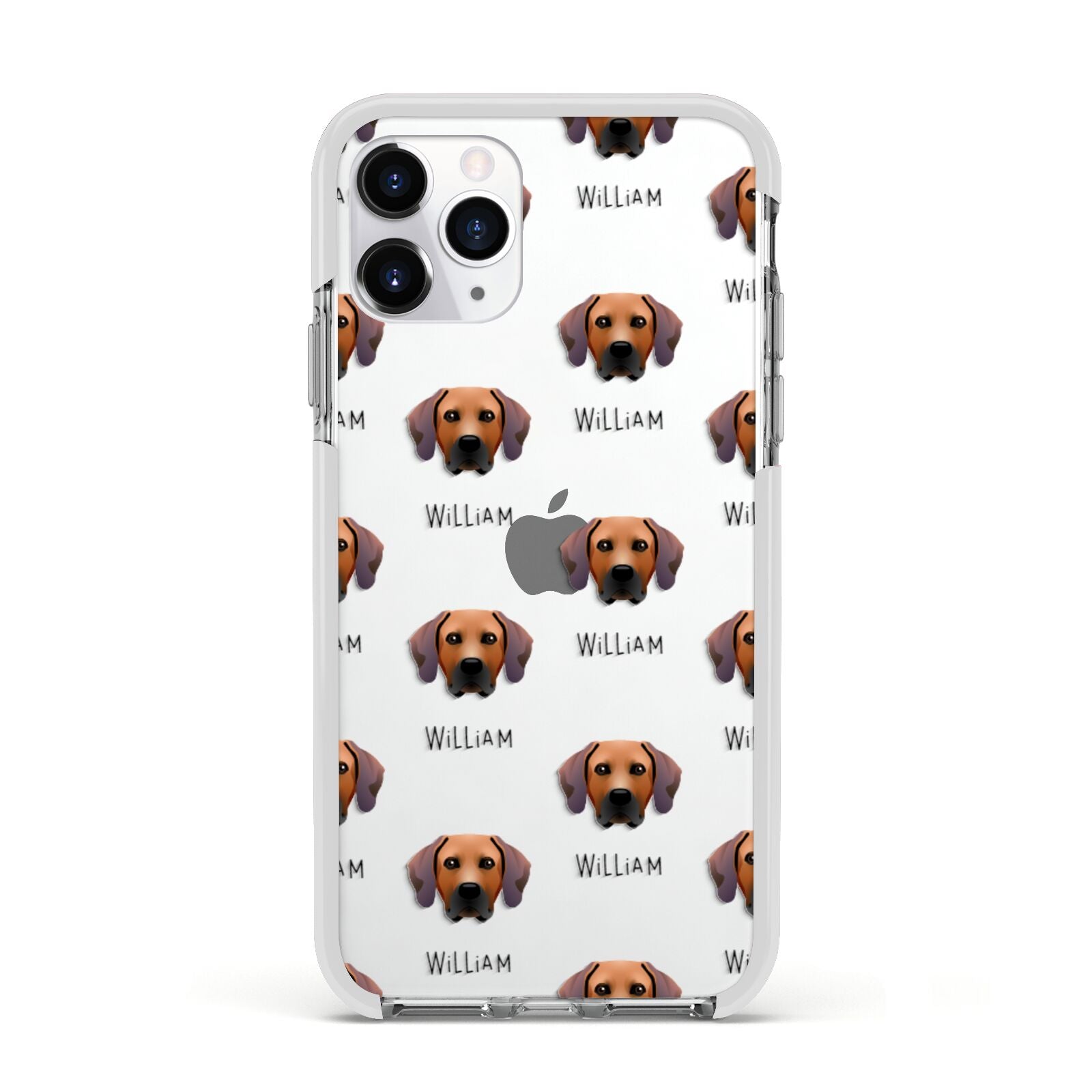 Rhodesian Ridgeback Icon with Name Apple iPhone 11 Pro in Silver with White Impact Case