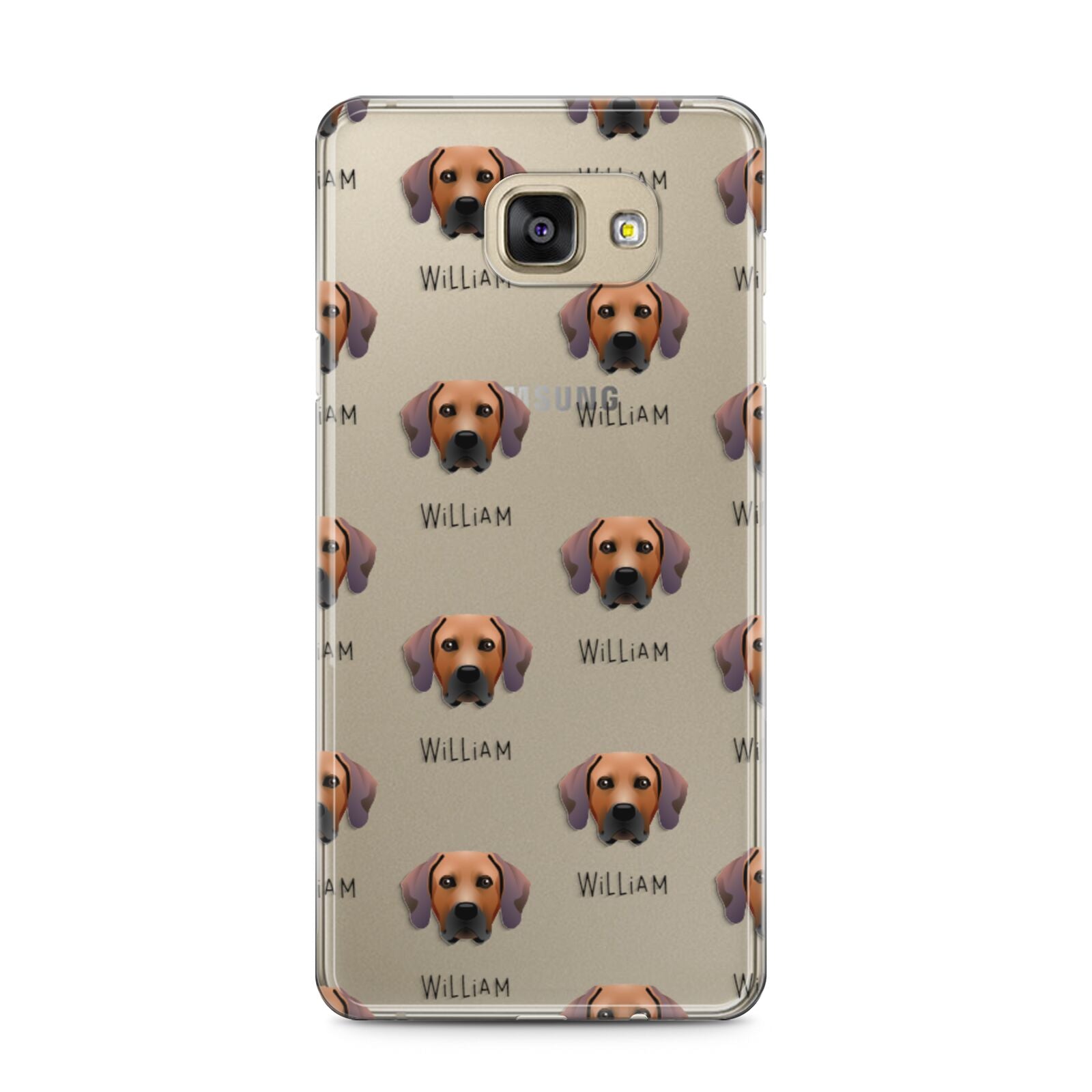 Rhodesian Ridgeback Icon with Name Samsung Galaxy A5 2016 Case on gold phone