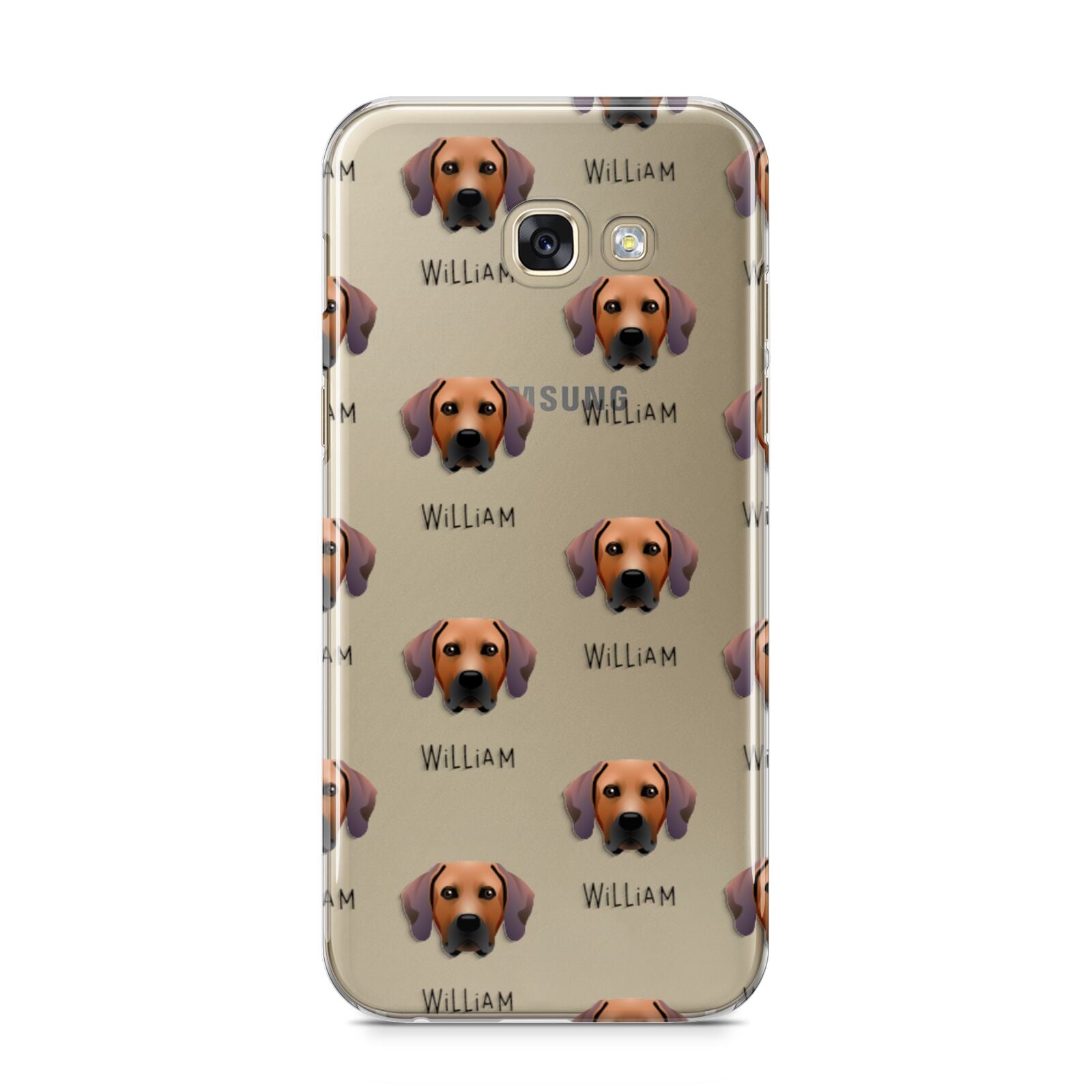 Rhodesian Ridgeback Icon with Name Samsung Galaxy A5 2017 Case on gold phone