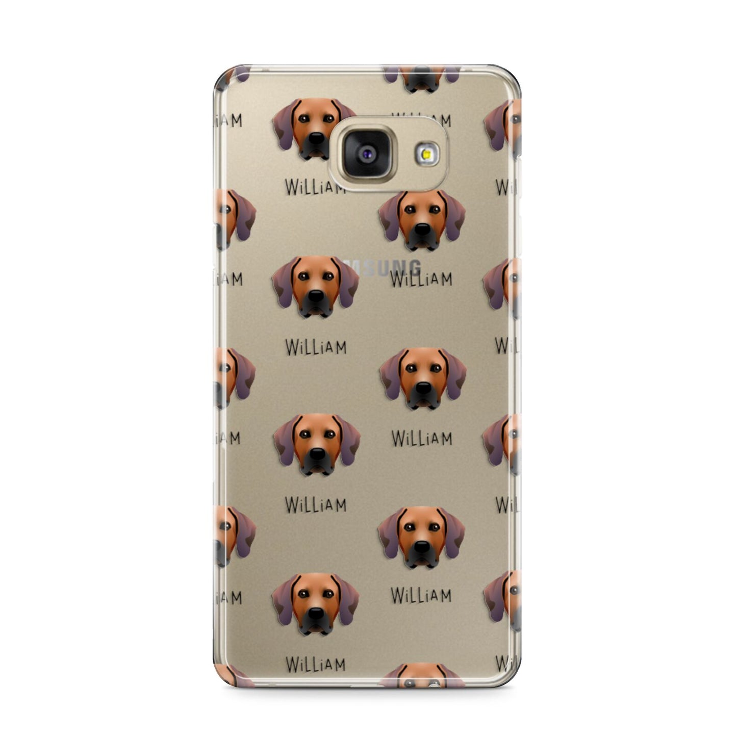 Rhodesian Ridgeback Icon with Name Samsung Galaxy A9 2016 Case on gold phone