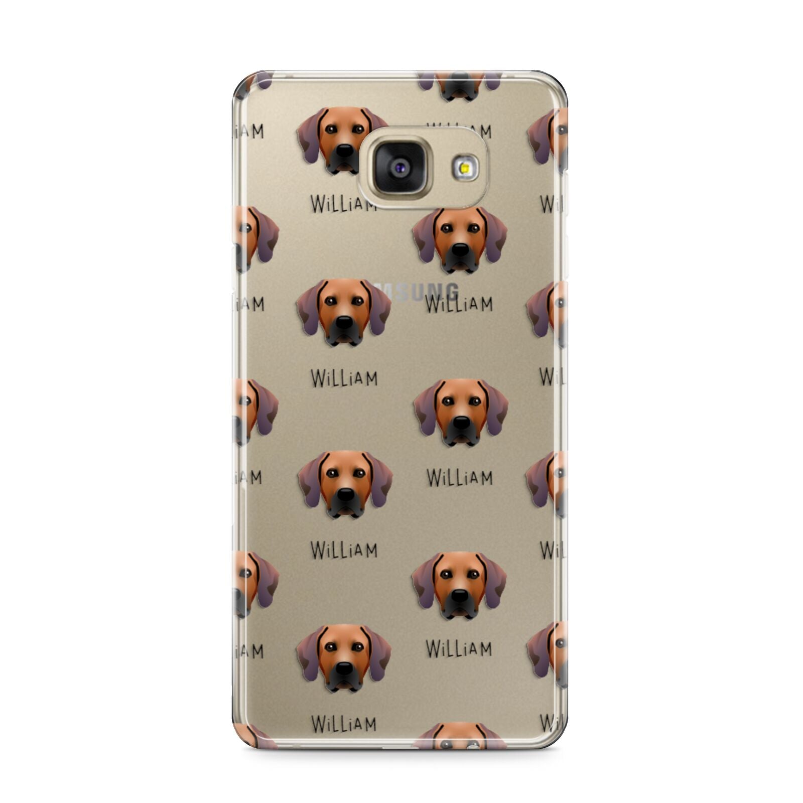 Rhodesian Ridgeback Icon with Name Samsung Galaxy A9 2016 Case on gold phone