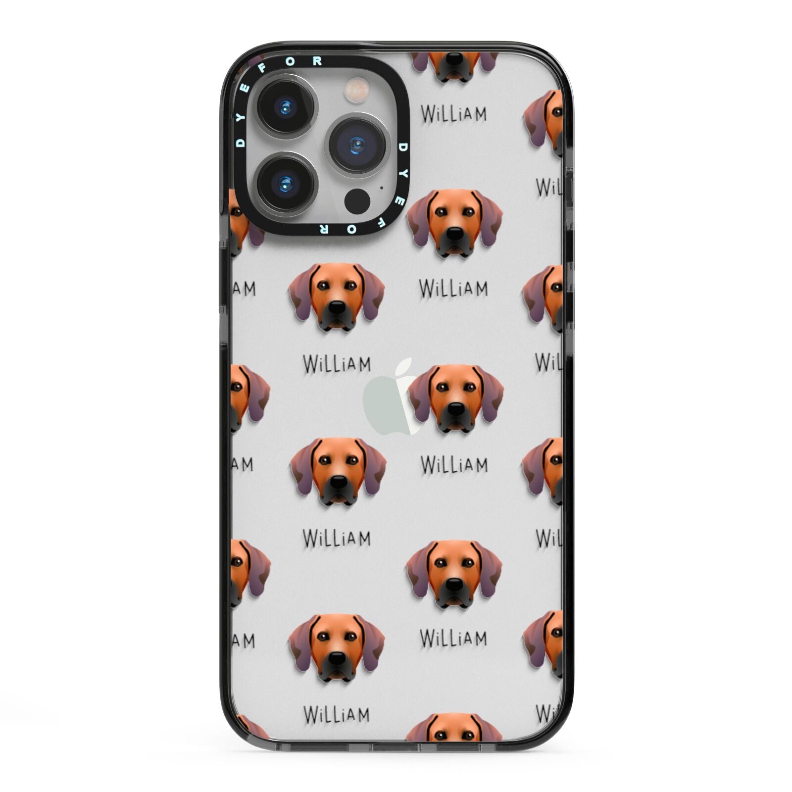 Rhodesian Ridgeback Icon with Name iPhone 13 Pro Max Black Impact Case on Silver phone
