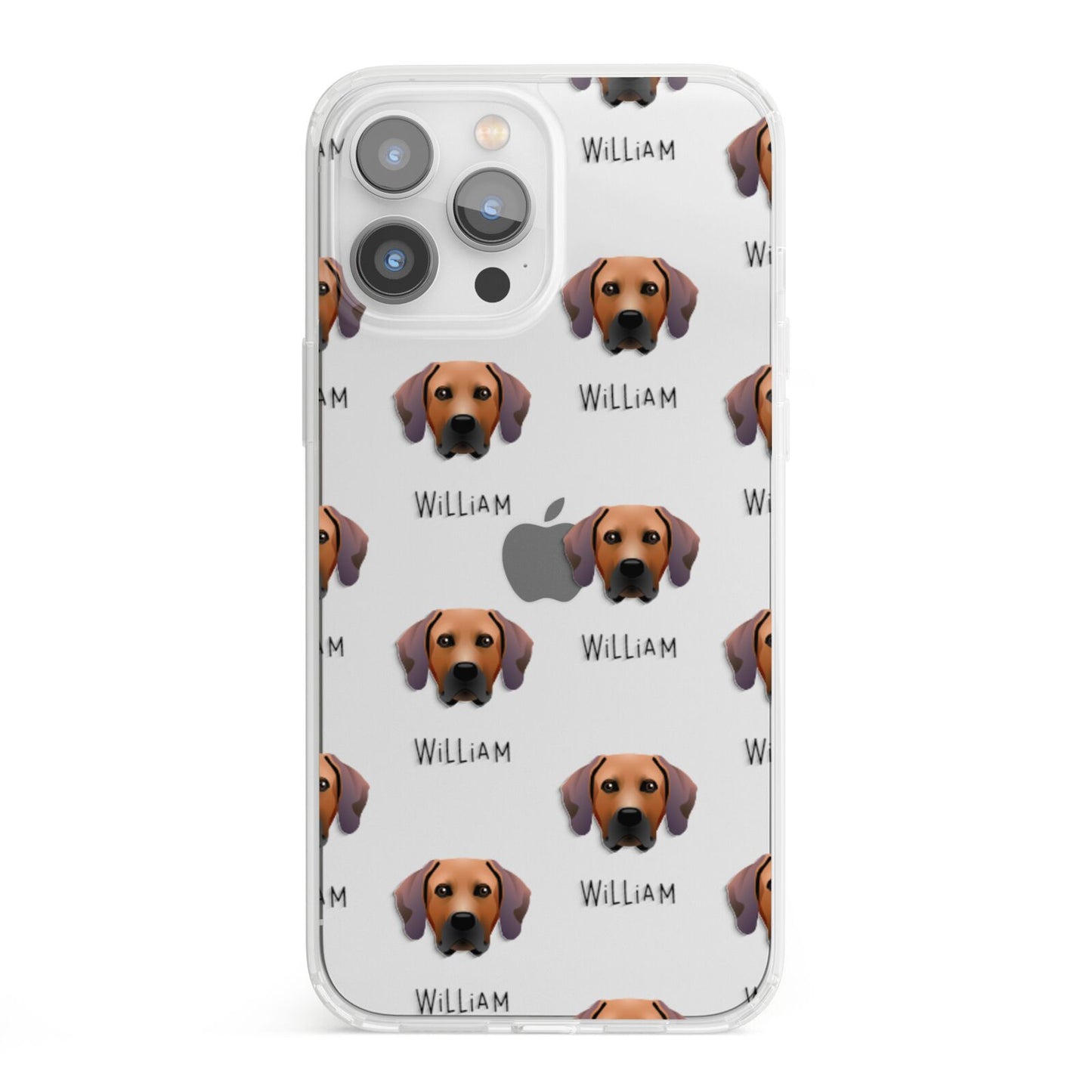 Rhodesian Ridgeback Icon with Name iPhone 13 Pro Max Clear Bumper Case
