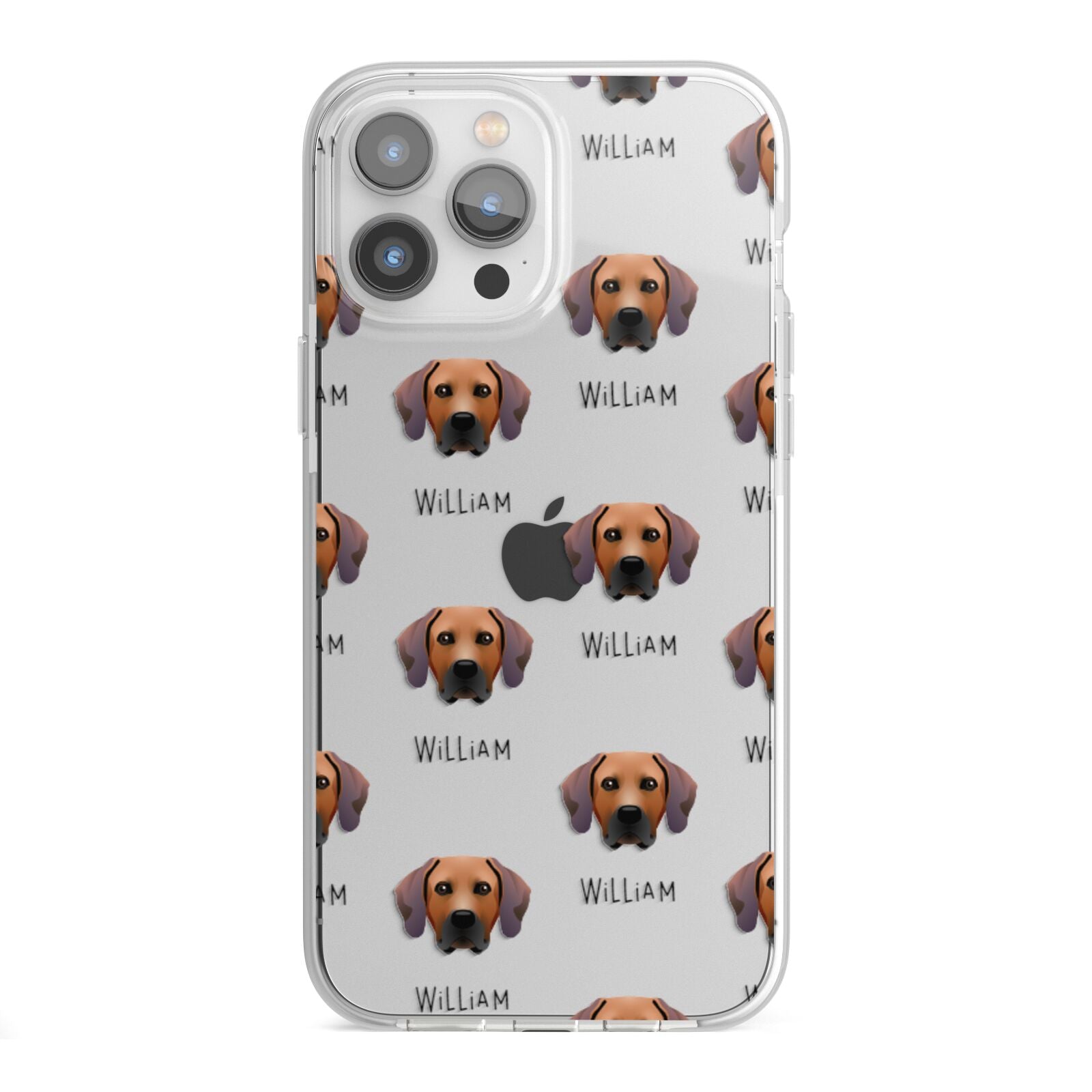 Rhodesian Ridgeback Icon with Name iPhone 13 Pro Max TPU Impact Case with White Edges