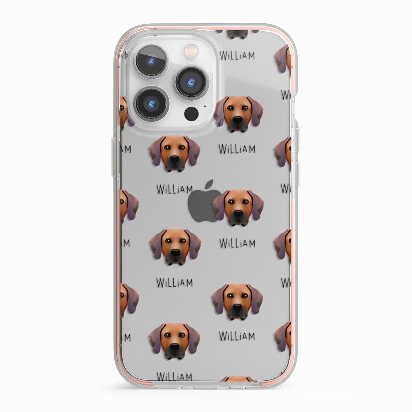 Rhodesian Ridgeback Icon with Name iPhone 13 Pro TPU Impact Case with Pink Edges