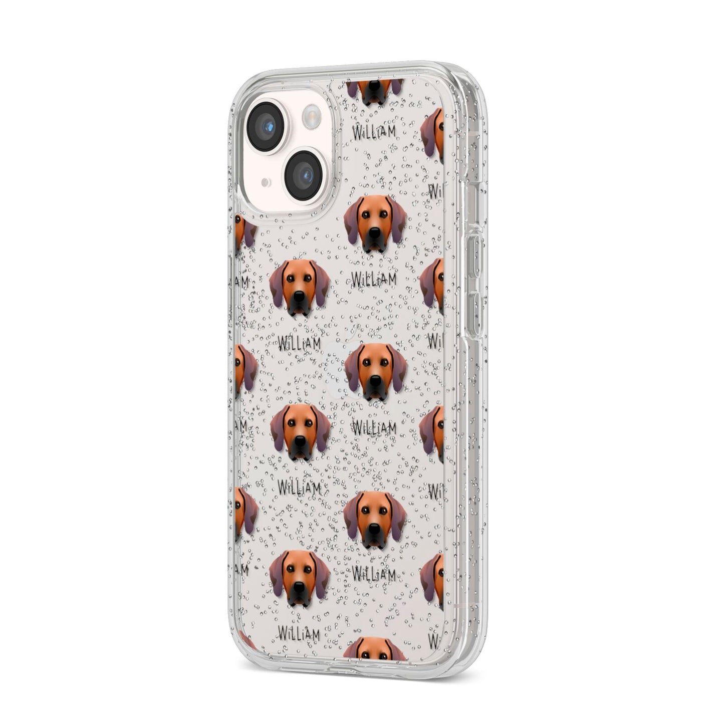 Rhodesian Ridgeback Icon with Name iPhone 14 Glitter Tough Case Starlight Angled Image