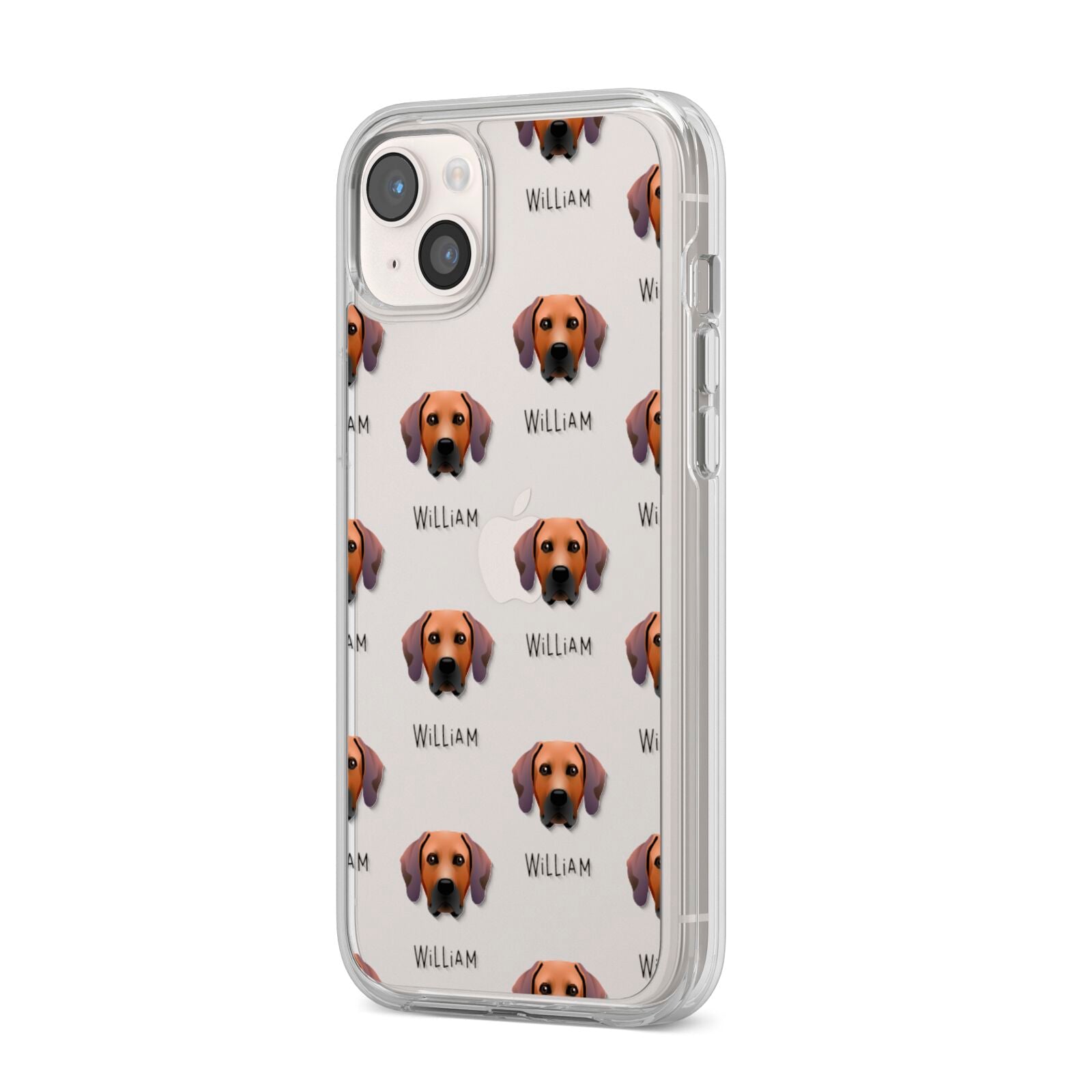 Rhodesian Ridgeback Icon with Name iPhone 14 Plus Clear Tough Case Starlight Angled Image