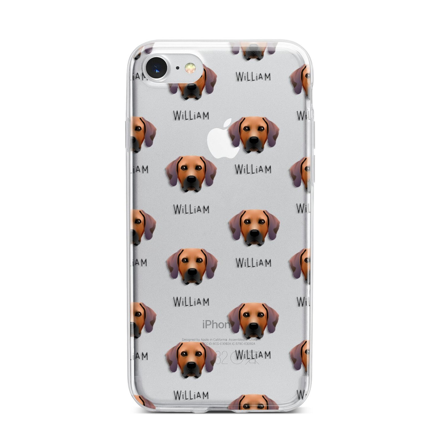Rhodesian Ridgeback Icon with Name iPhone 7 Bumper Case on Silver iPhone
