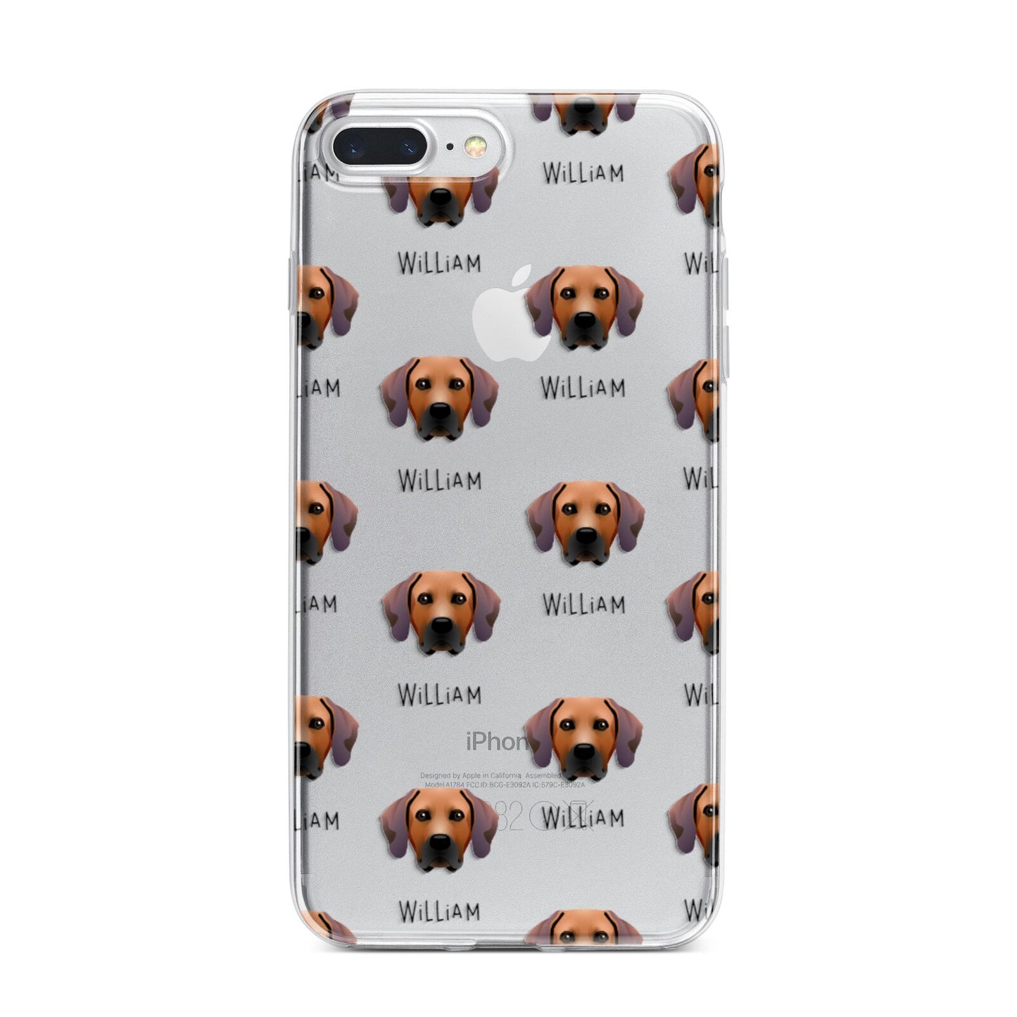 Rhodesian Ridgeback Icon with Name iPhone 7 Plus Bumper Case on Silver iPhone