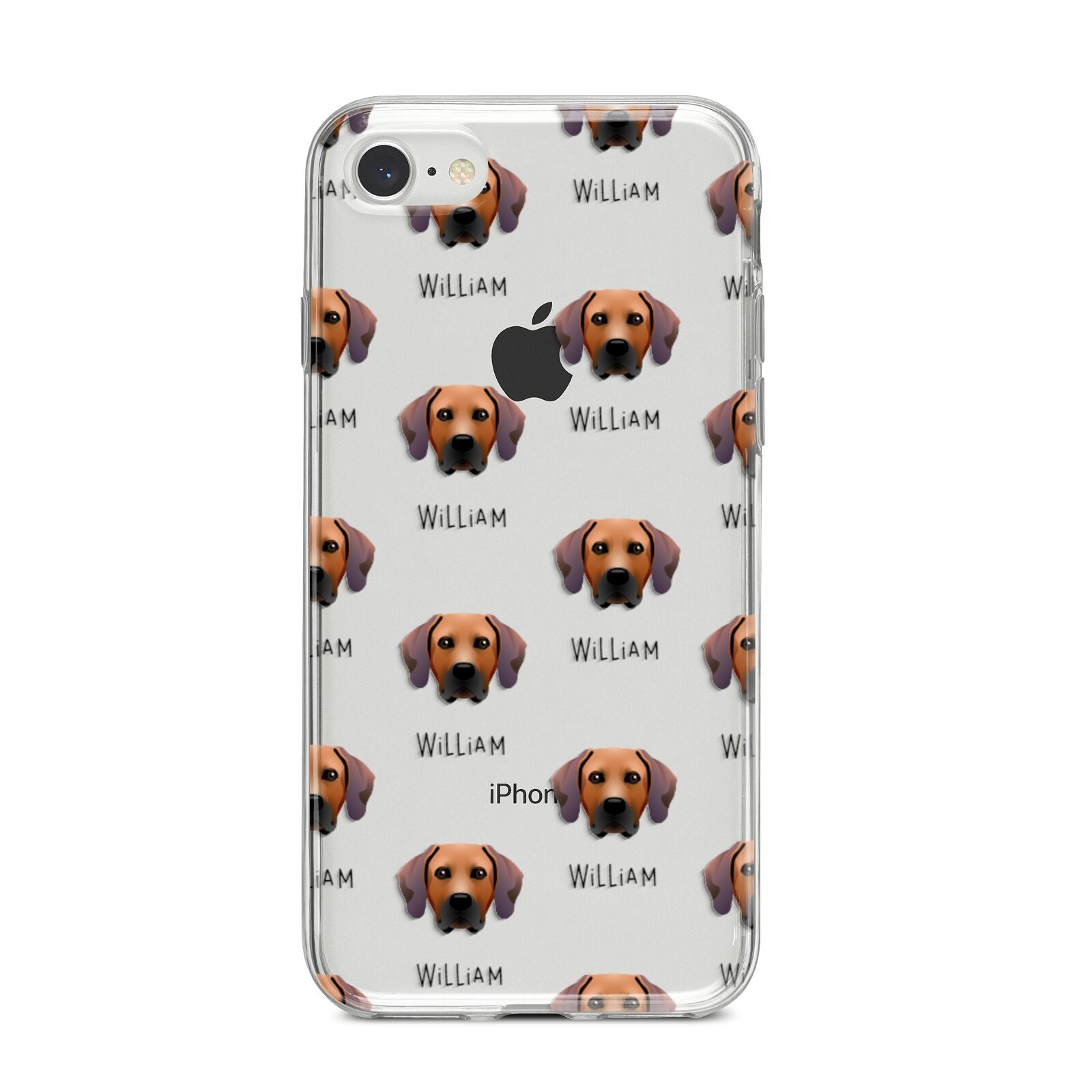 Rhodesian Ridgeback Icon with Name iPhone 8 Bumper Case on Silver iPhone