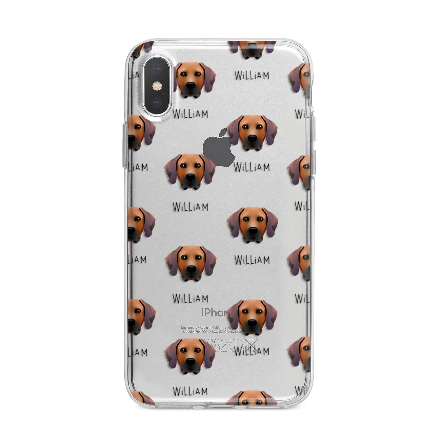 Rhodesian Ridgeback Icon with Name iPhone X Bumper Case on Silver iPhone Alternative Image 1