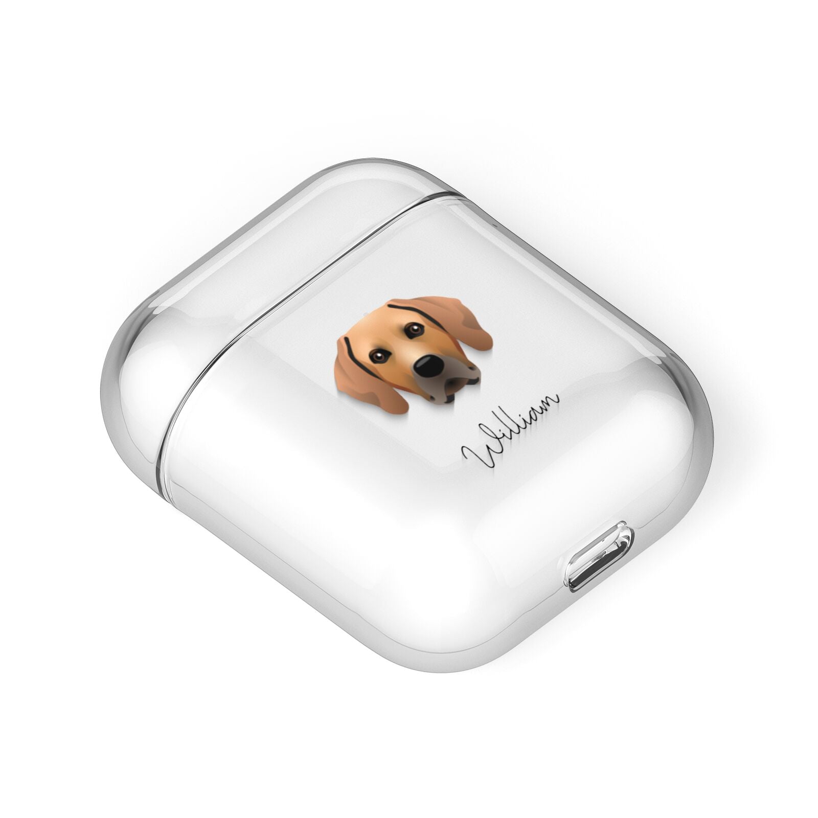 Rhodesian Ridgeback Personalised AirPods Case Laid Flat