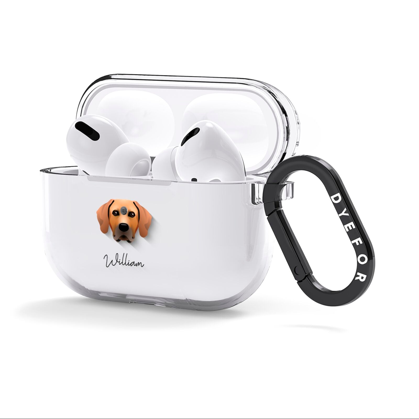 Rhodesian Ridgeback Personalised AirPods Clear Case 3rd Gen Side Image