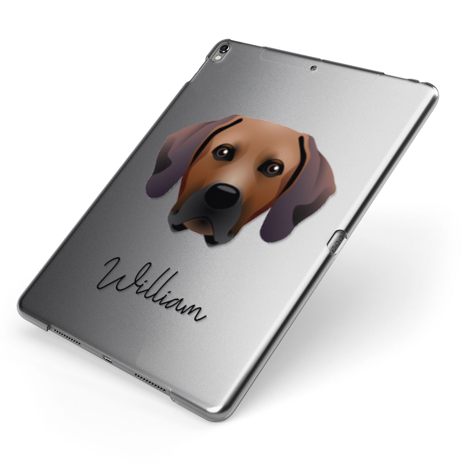 Rhodesian Ridgeback Personalised Apple iPad Case on Grey iPad Side View