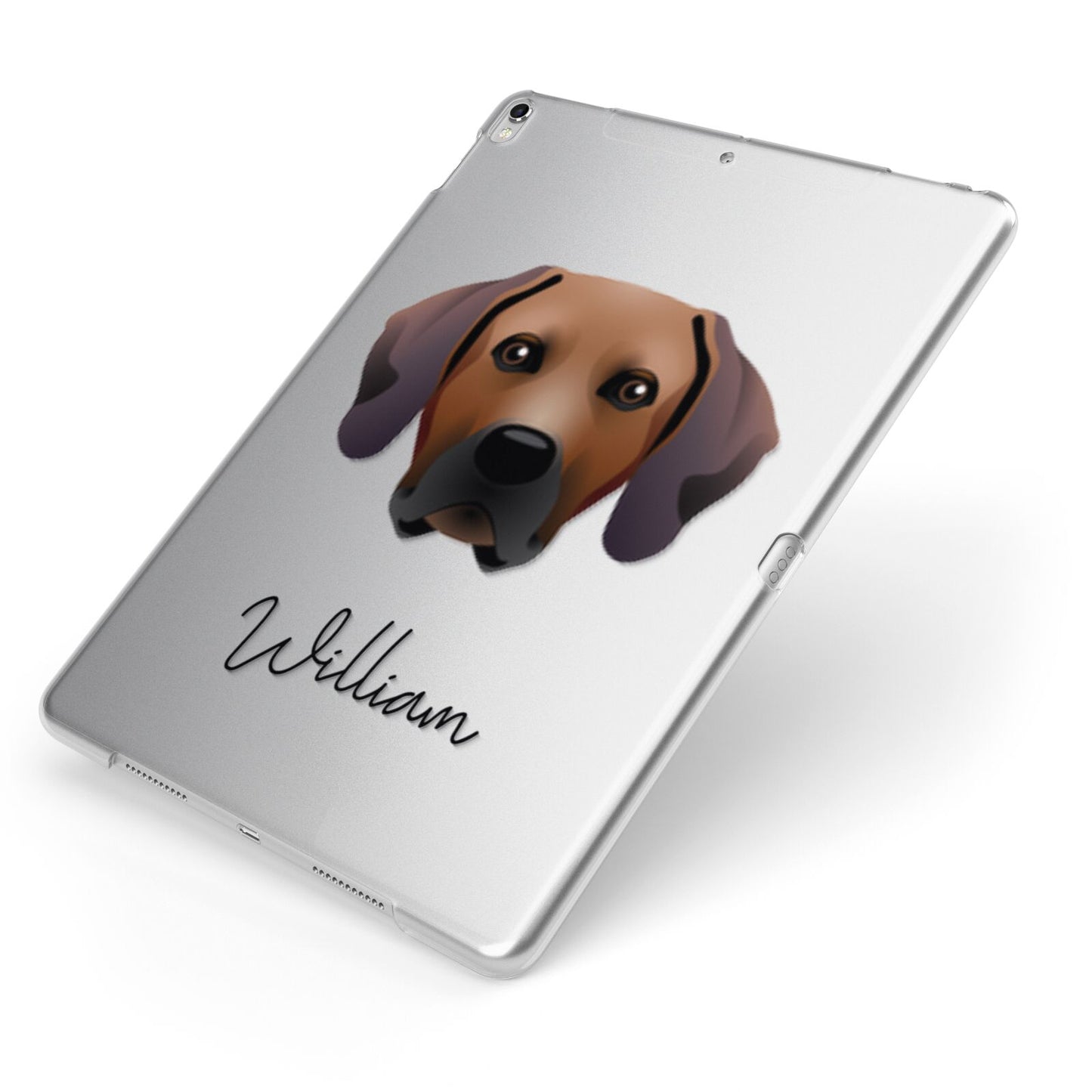 Rhodesian Ridgeback Personalised Apple iPad Case on Silver iPad Side View