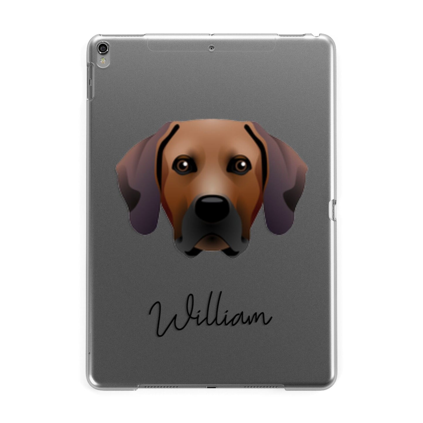 Rhodesian Ridgeback Personalised Apple iPad Grey Case