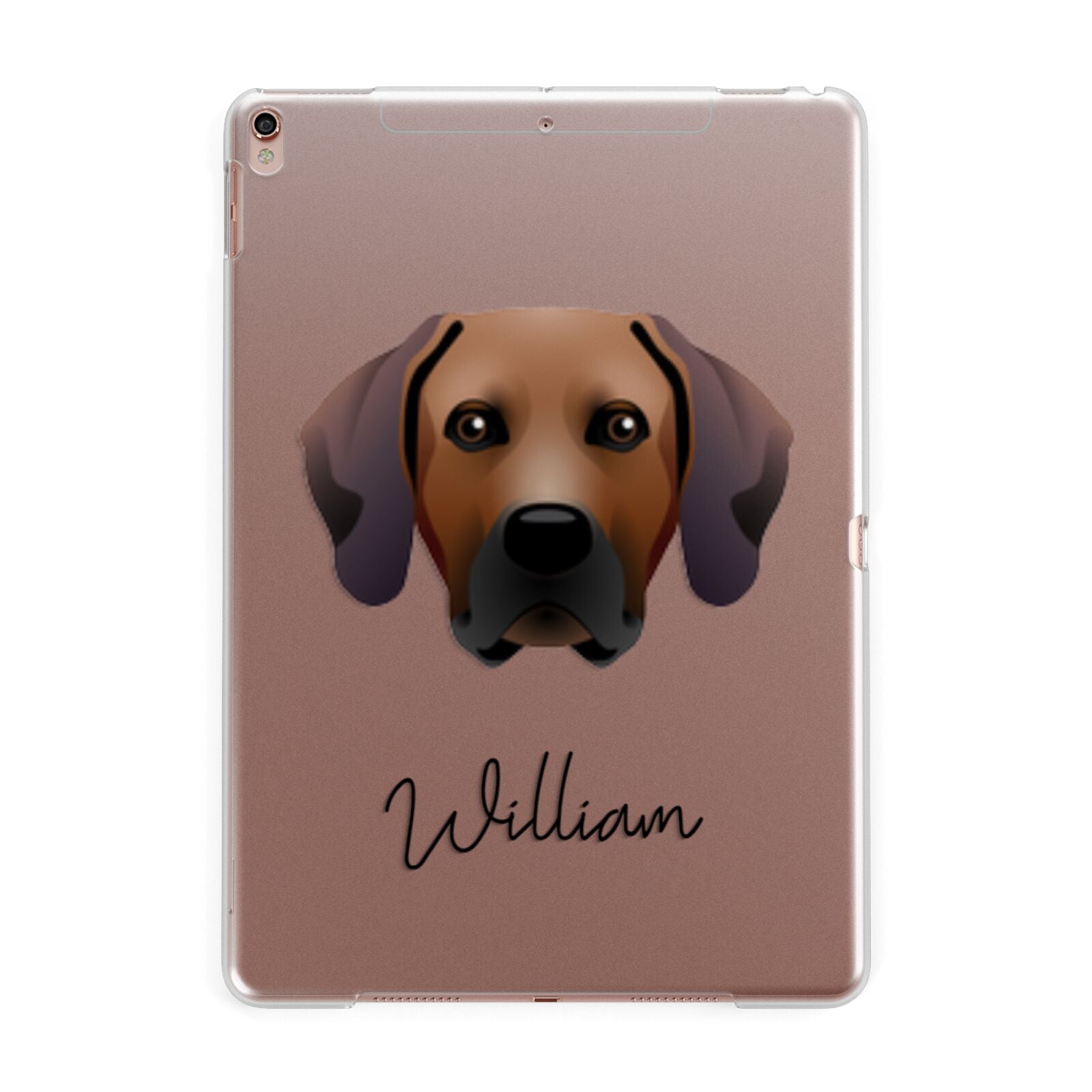 Rhodesian Ridgeback Personalised Apple iPad Rose Gold Case