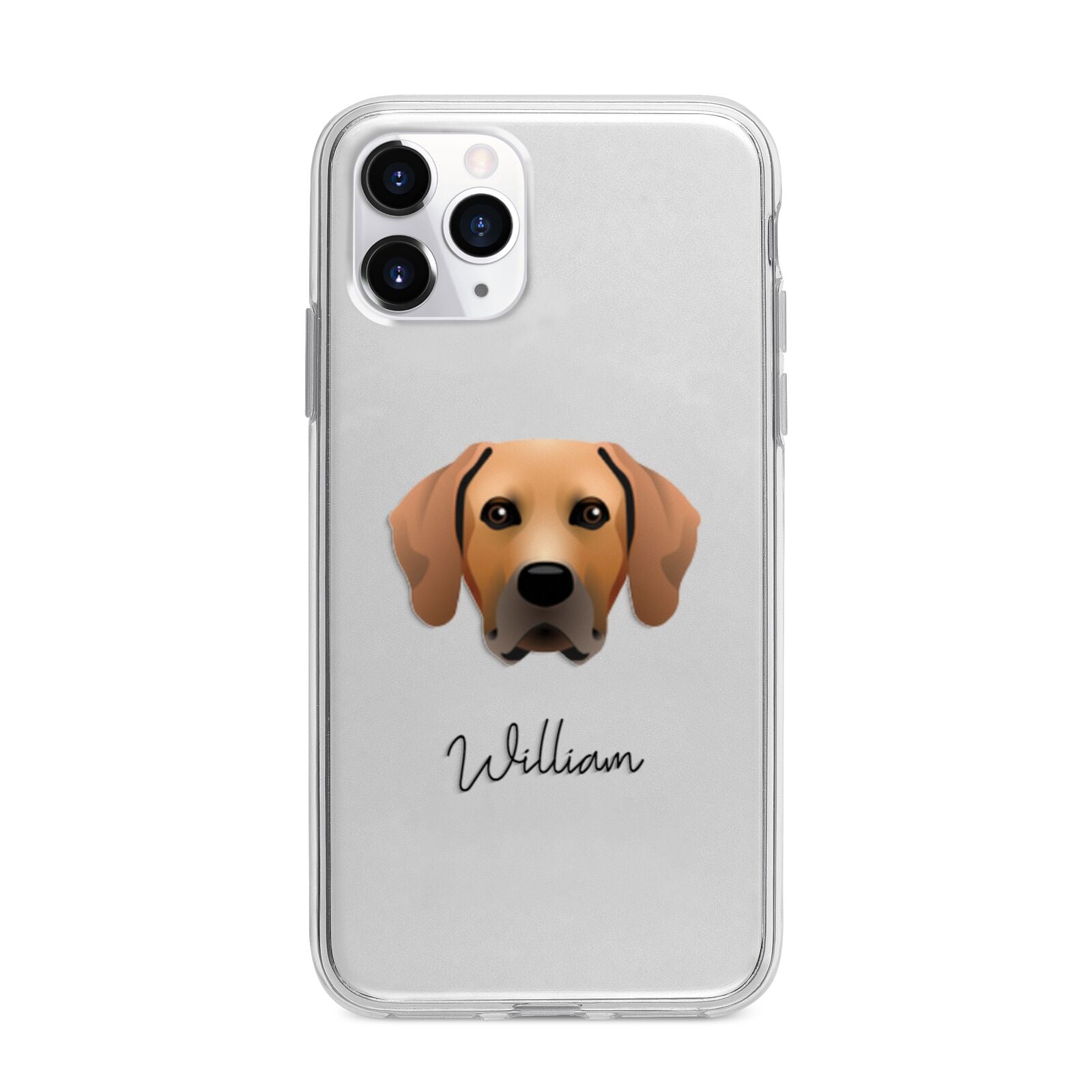 Rhodesian Ridgeback Personalised Apple iPhone 11 Pro Max in Silver with Bumper Case