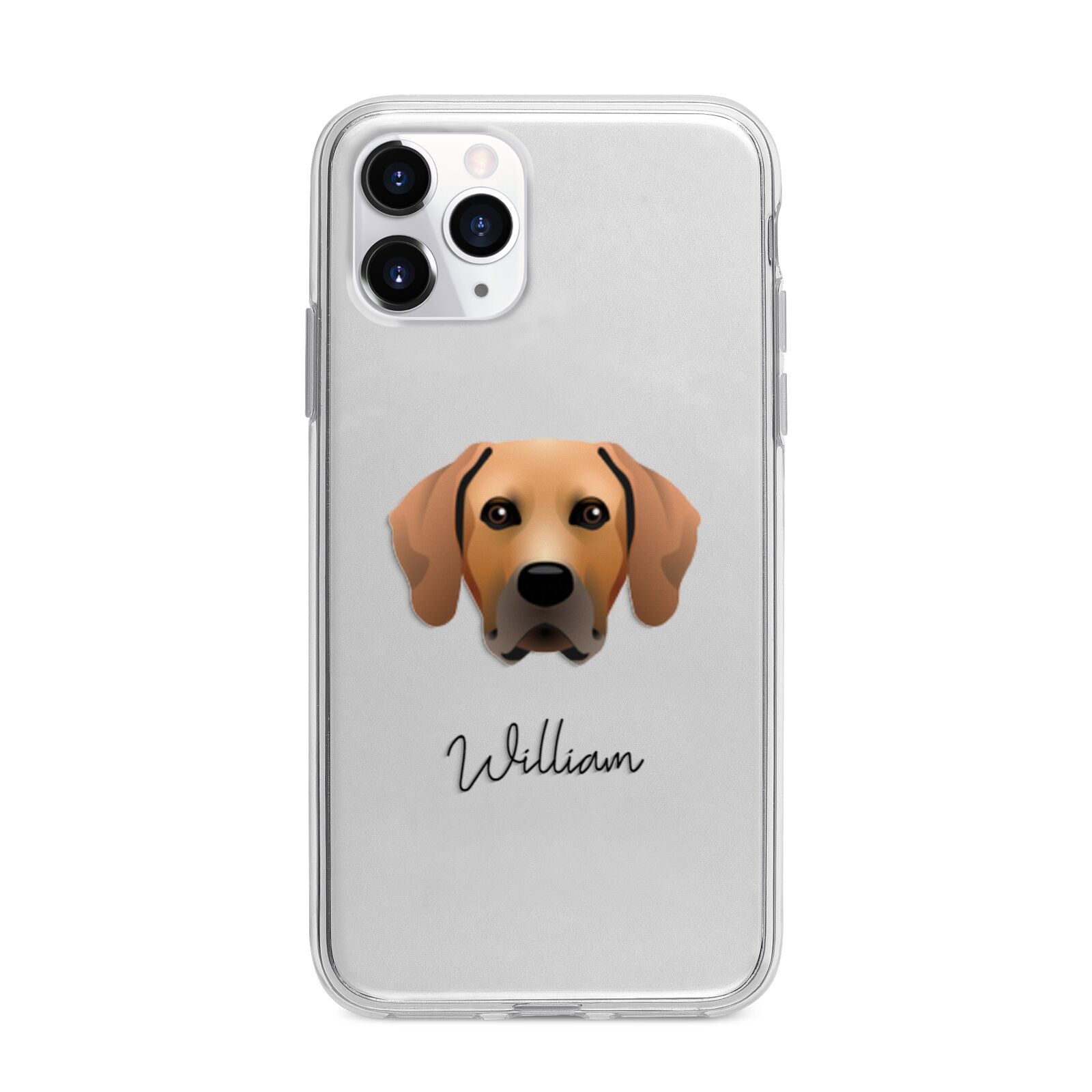 Rhodesian Ridgeback Personalised Apple iPhone 11 Pro in Silver with Bumper Case